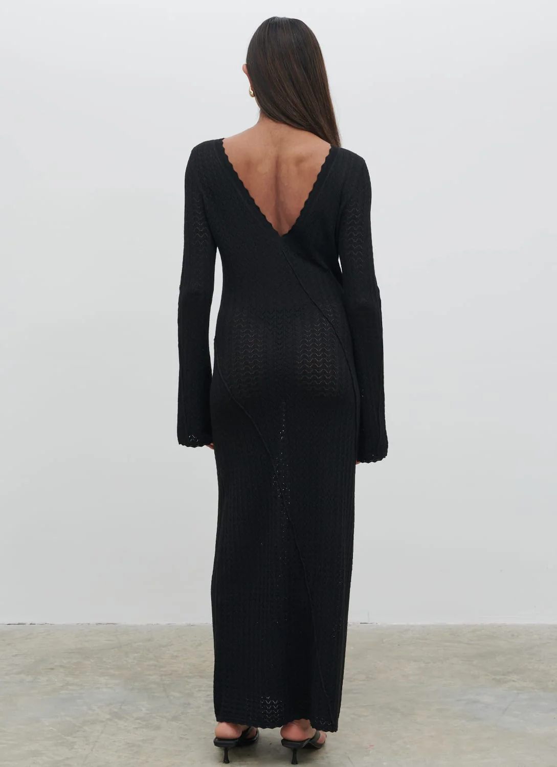 Adeline Knit Midaxi Dress - Black - Image 4