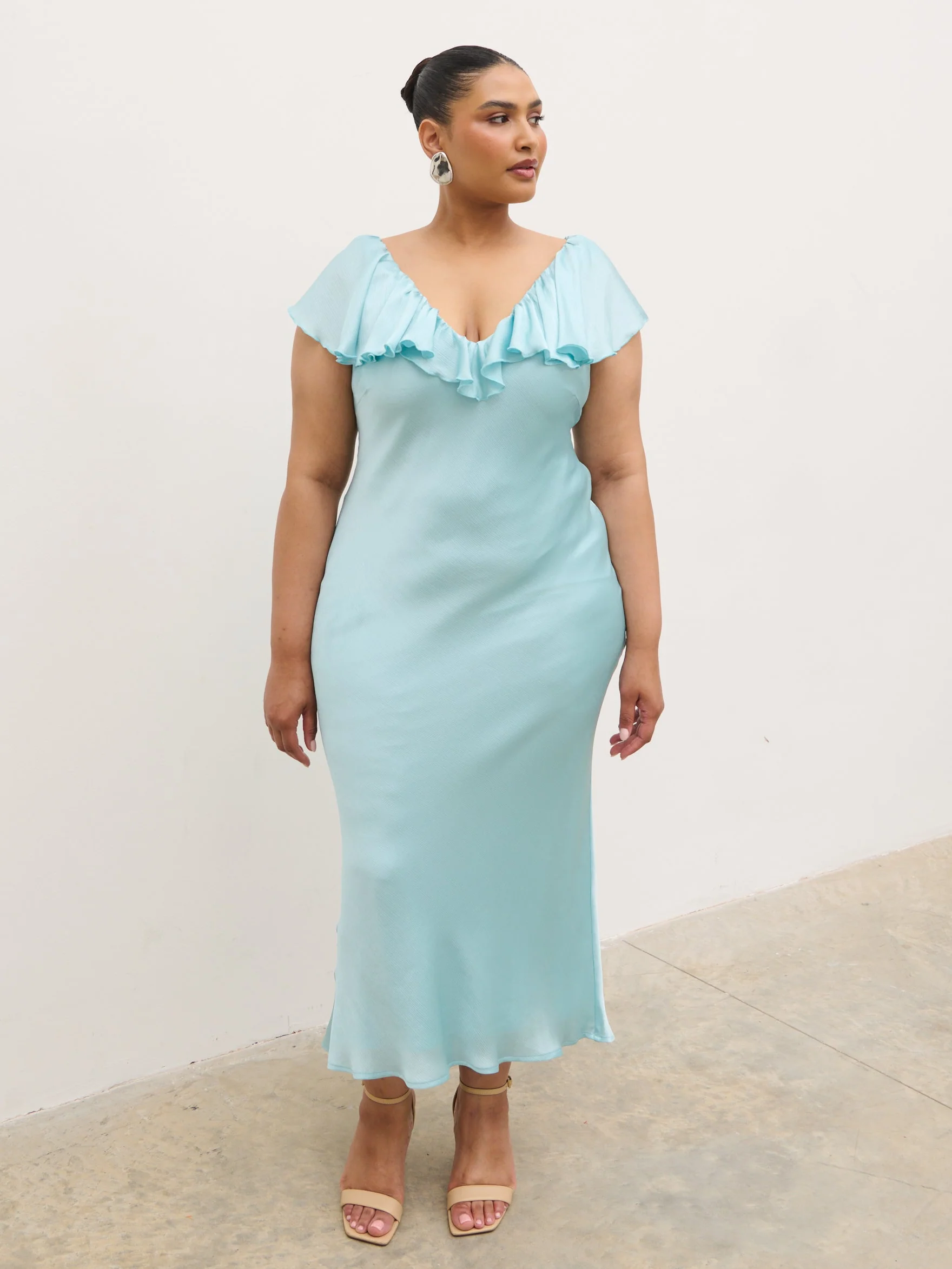 Adina Midaxi Dress Curve - Seaspray Blue - Image 4