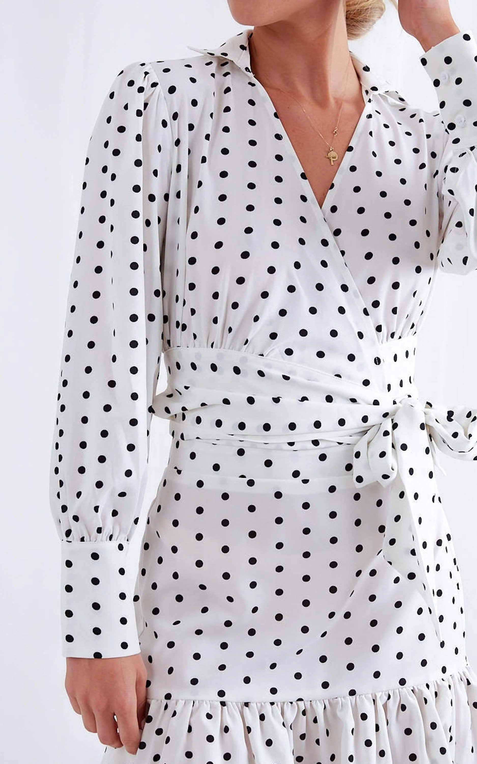 Aiden Wrap Blouse - Polka Dot - Image 2