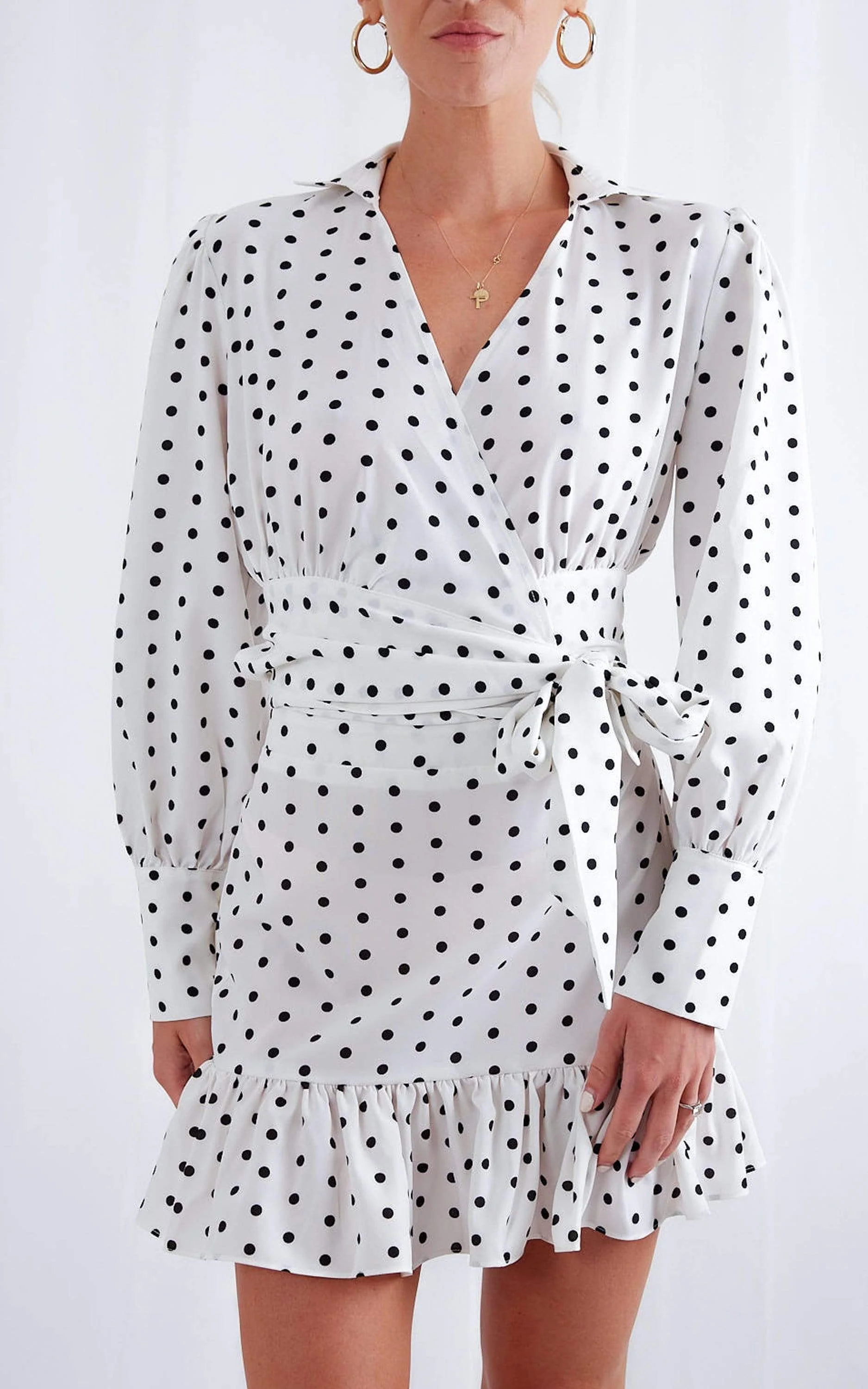 Aiden Wrap Blouse - Polka Dot - Image 3