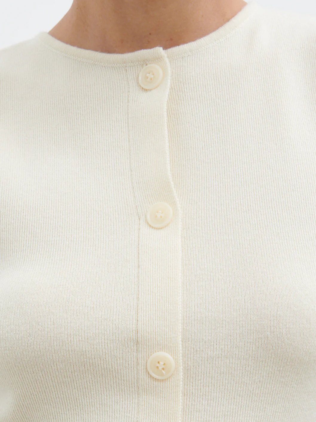 Alba Knit Longline Waistcoat - Cream - Image 4