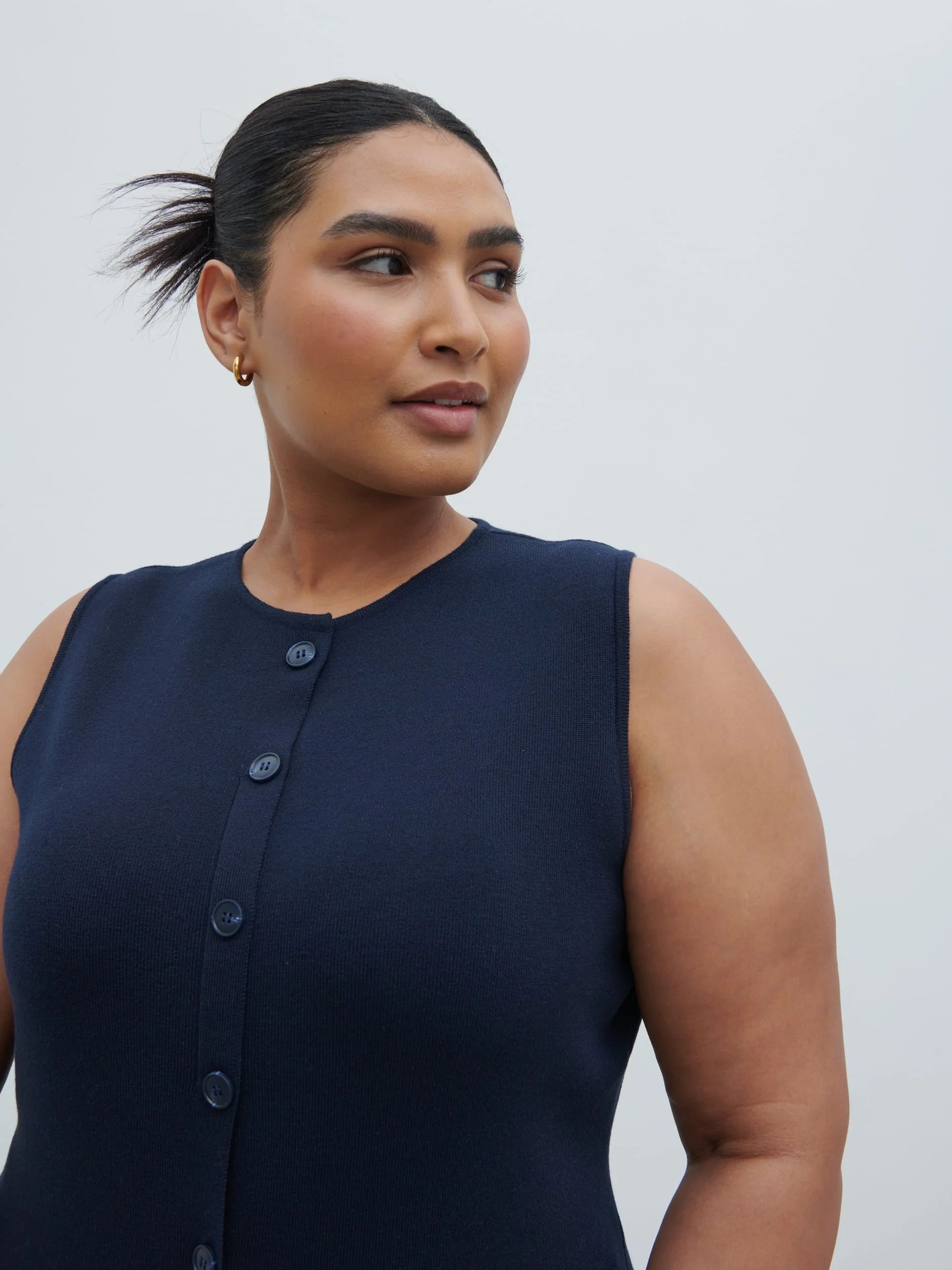 Alba Knit Waistcoat Curve - Navy - Image 4