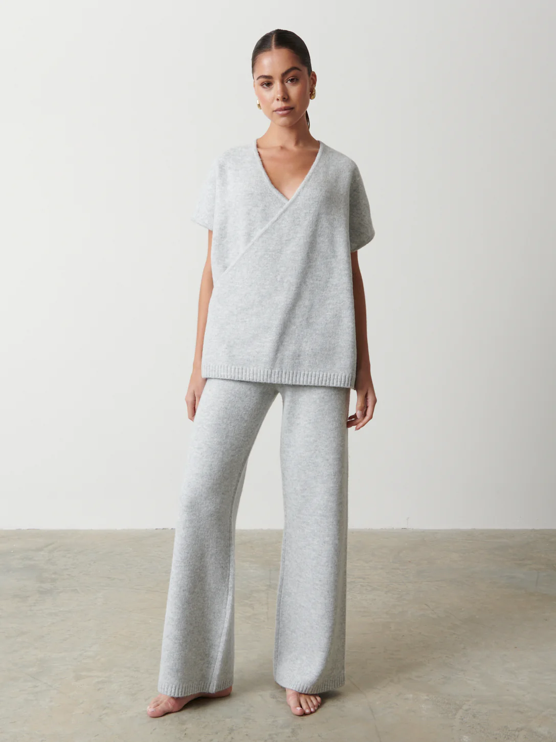 Alexia Cross Over Knitted Vest - Grey - Image 2