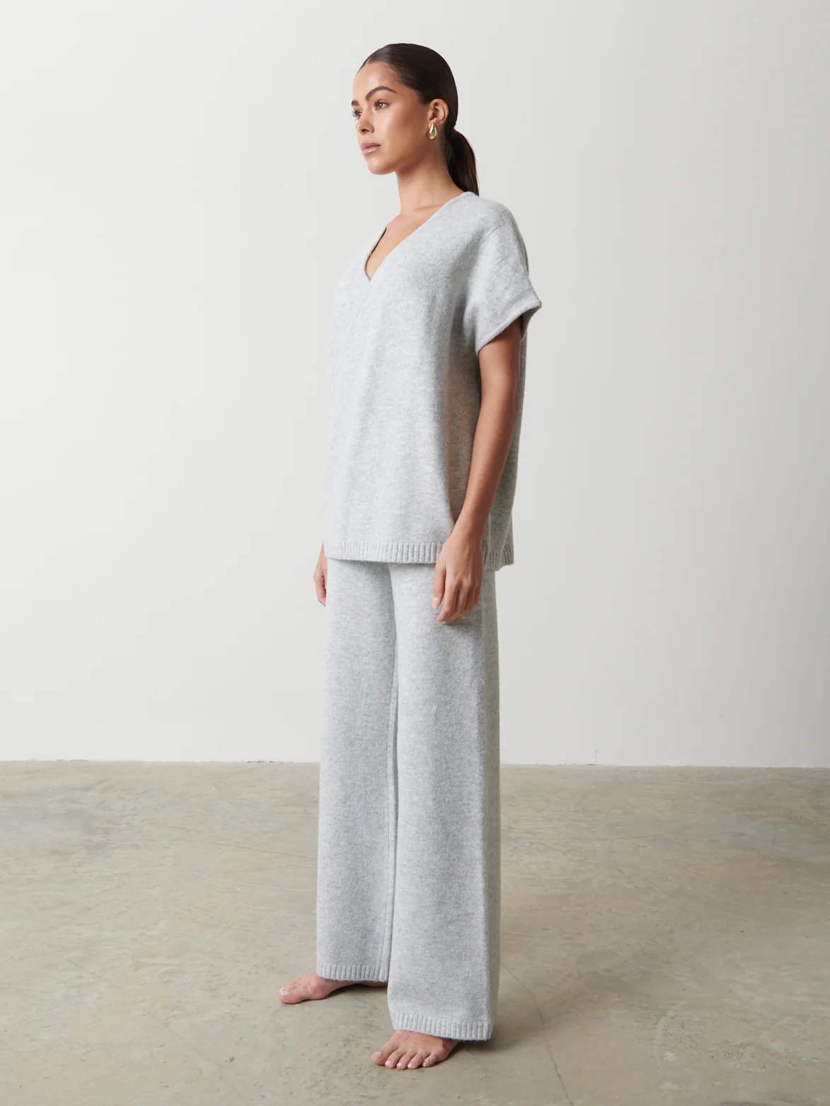 Alexia Cross Over Knitted Vest - Grey - Image 3