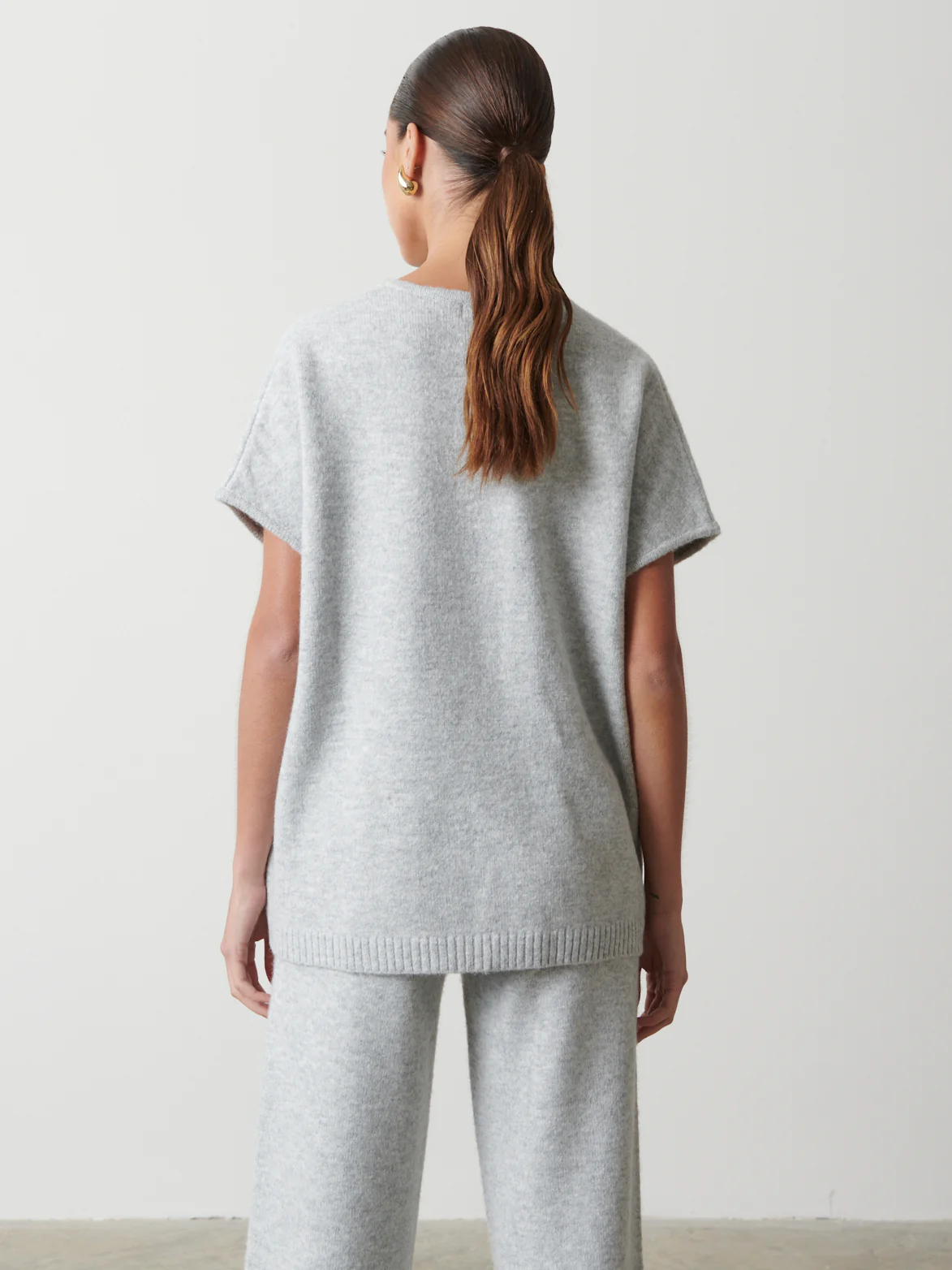 Alexia Cross Over Knitted Vest - Grey - Image 4