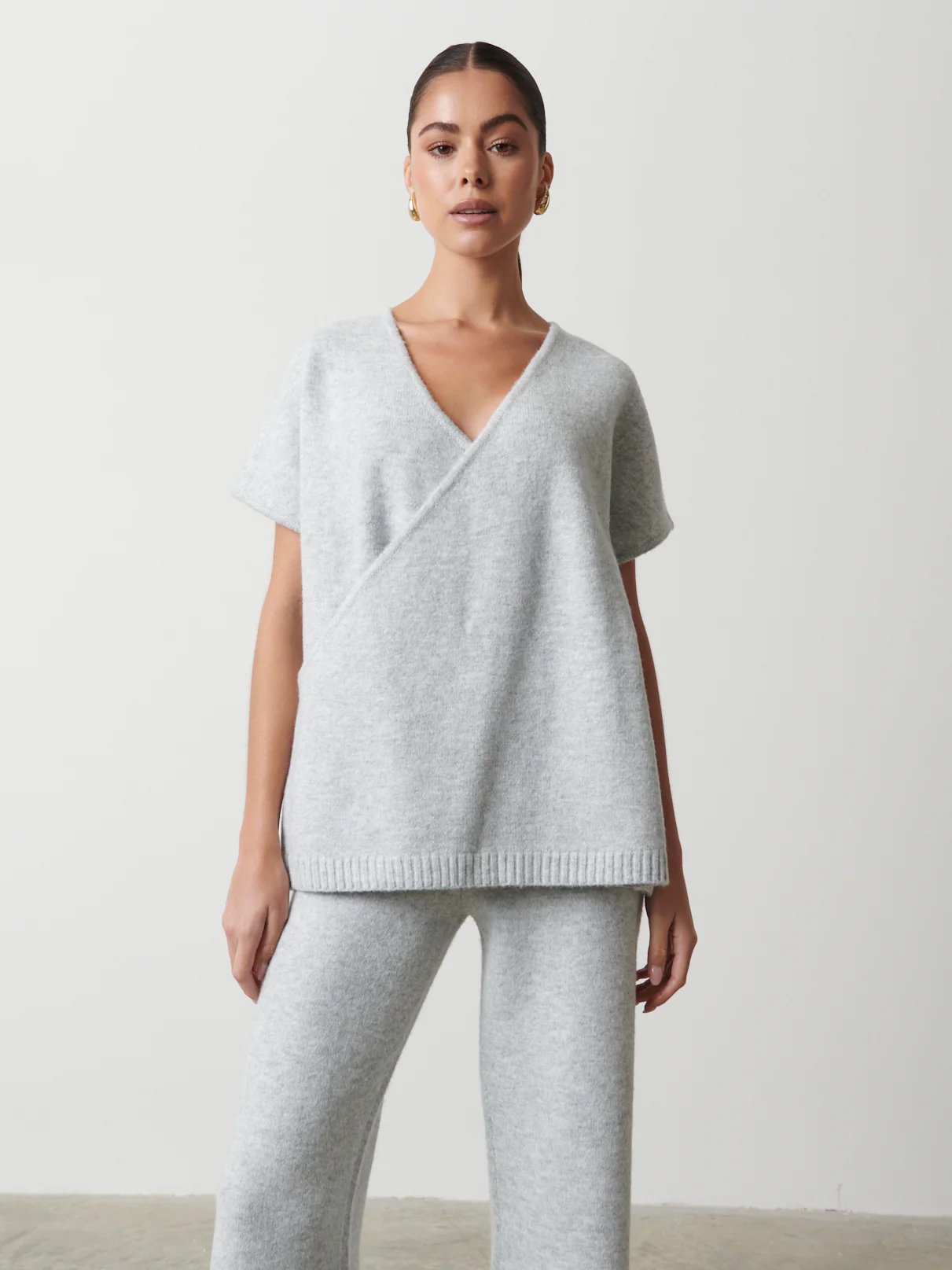 Alexia Cross Over Knitted Vest - Grey - Image 5