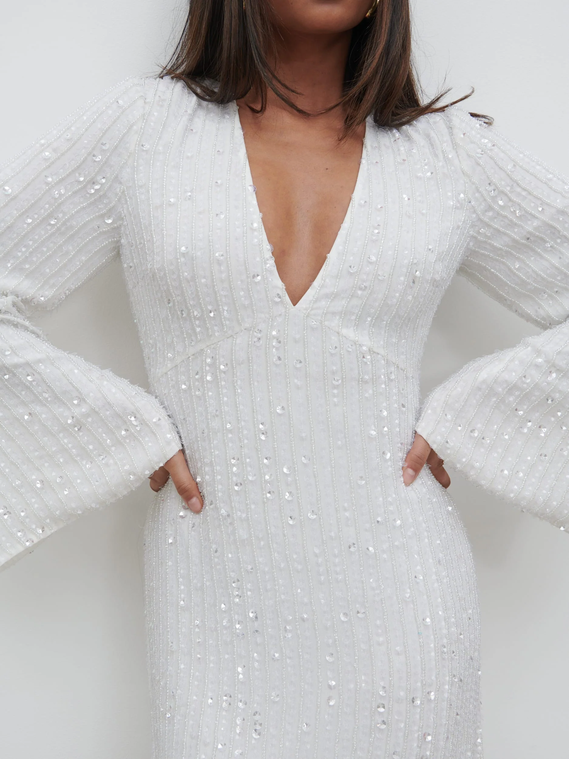 Alexis Sequin Mini Dress - Ivory - Image 5