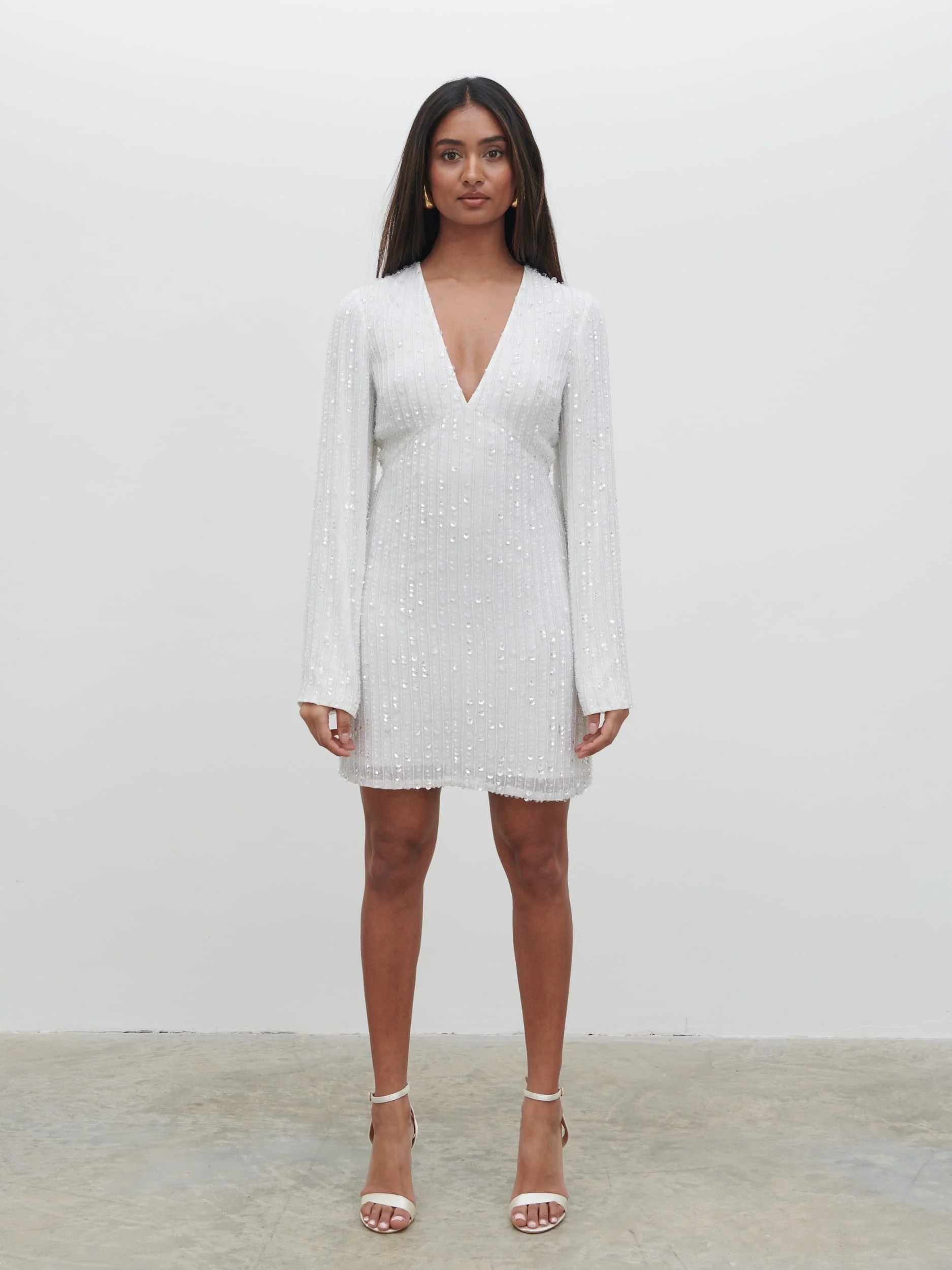 Alexis Sequin Mini Dress - Ivory - Image 8