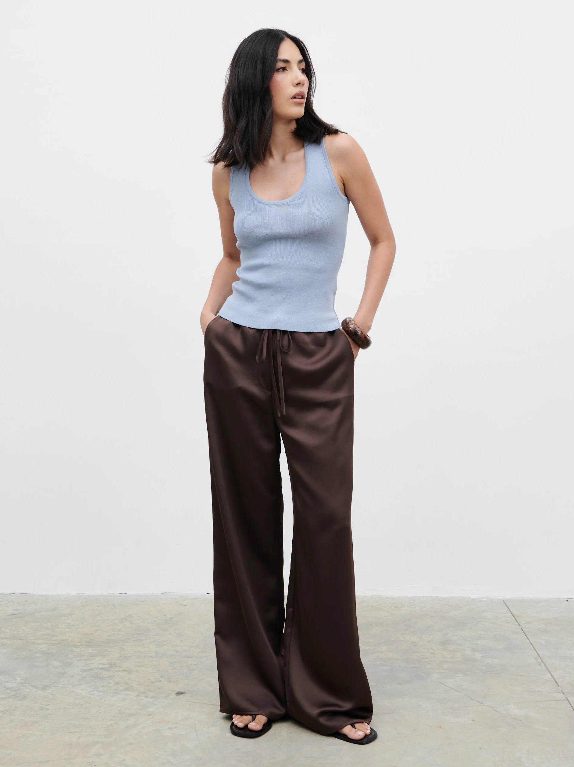 Ali Scoop Neck Knit Top - Blue - Image 3