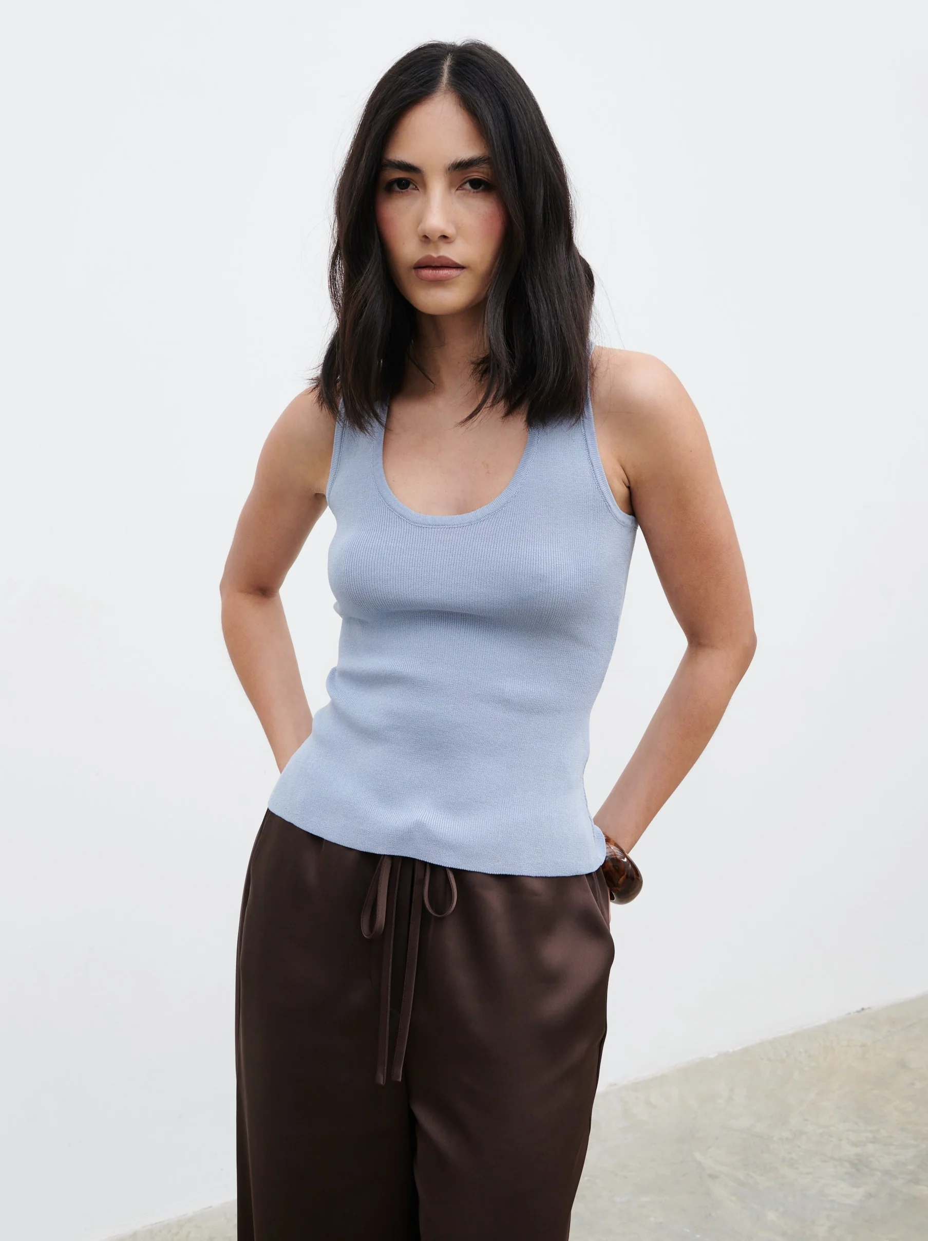 Ali Scoop Neck Knit Top - Blue - Image 5