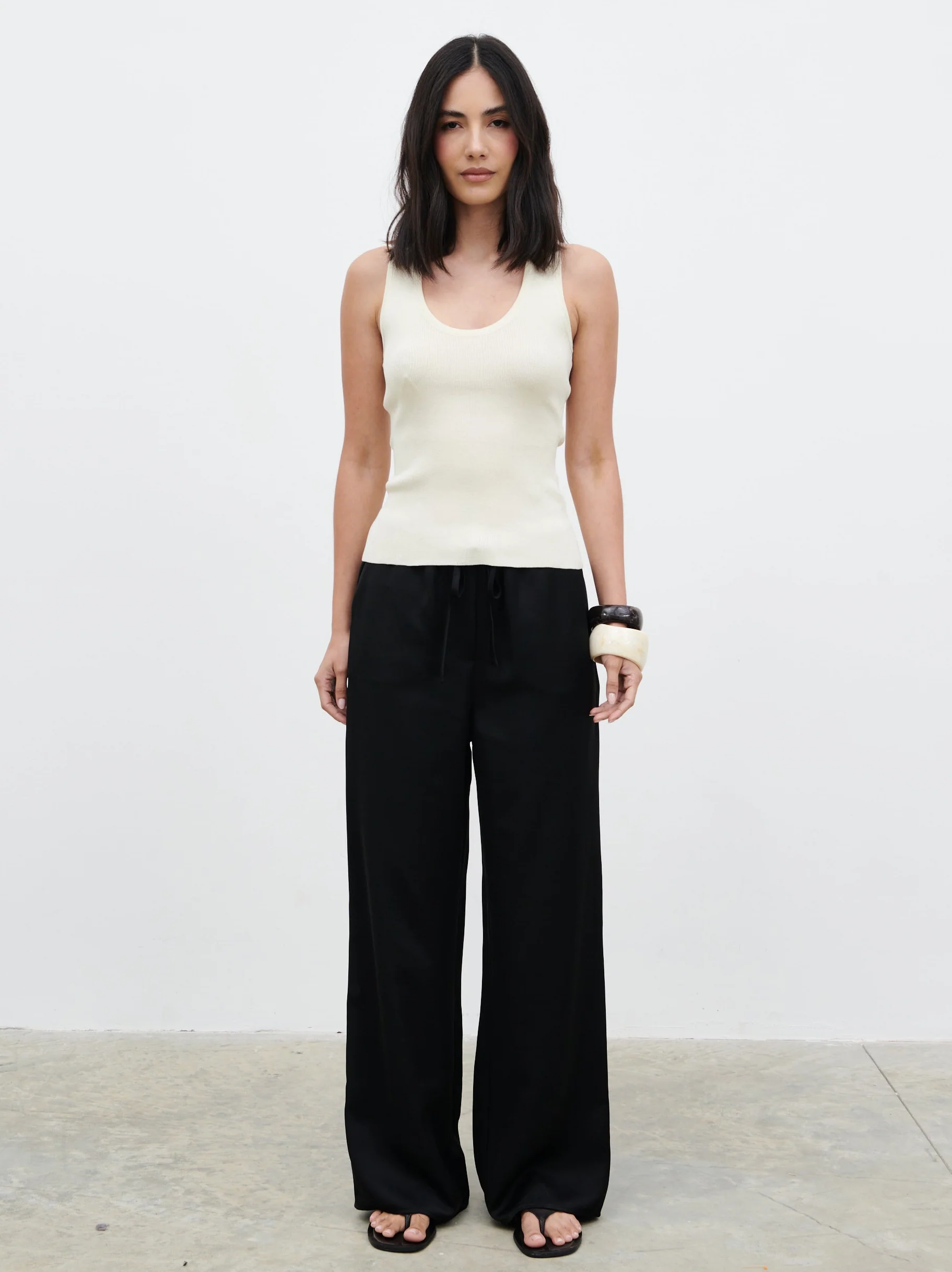 Ali Scoop Neck Knit Top - Oyster - Image 4