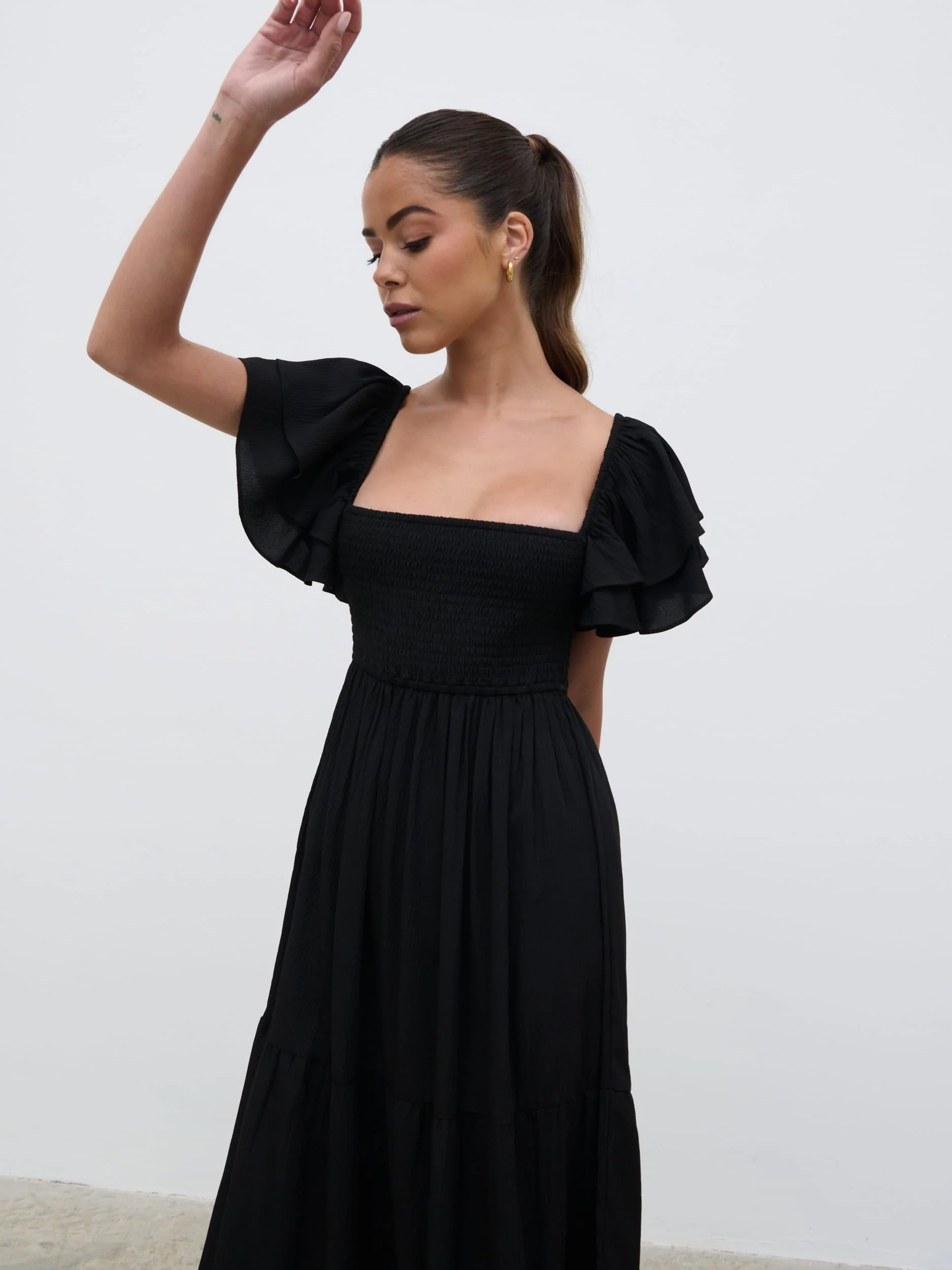 Althea Frill Easywear Day Dress - Black - Image 5