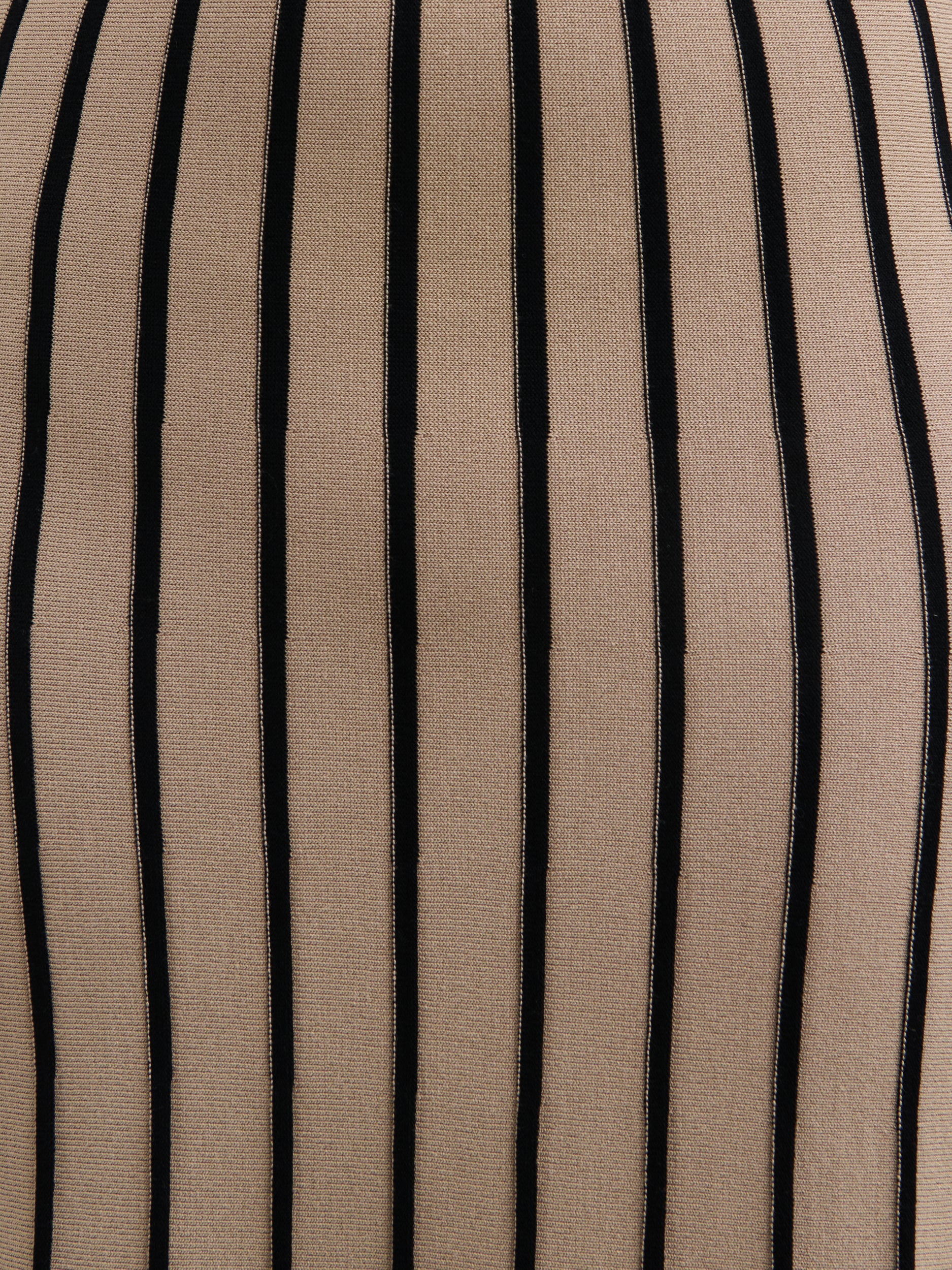 Alyssia Stripe Long Midaxi Knit Dress - Dark Beige and Black - Image 3