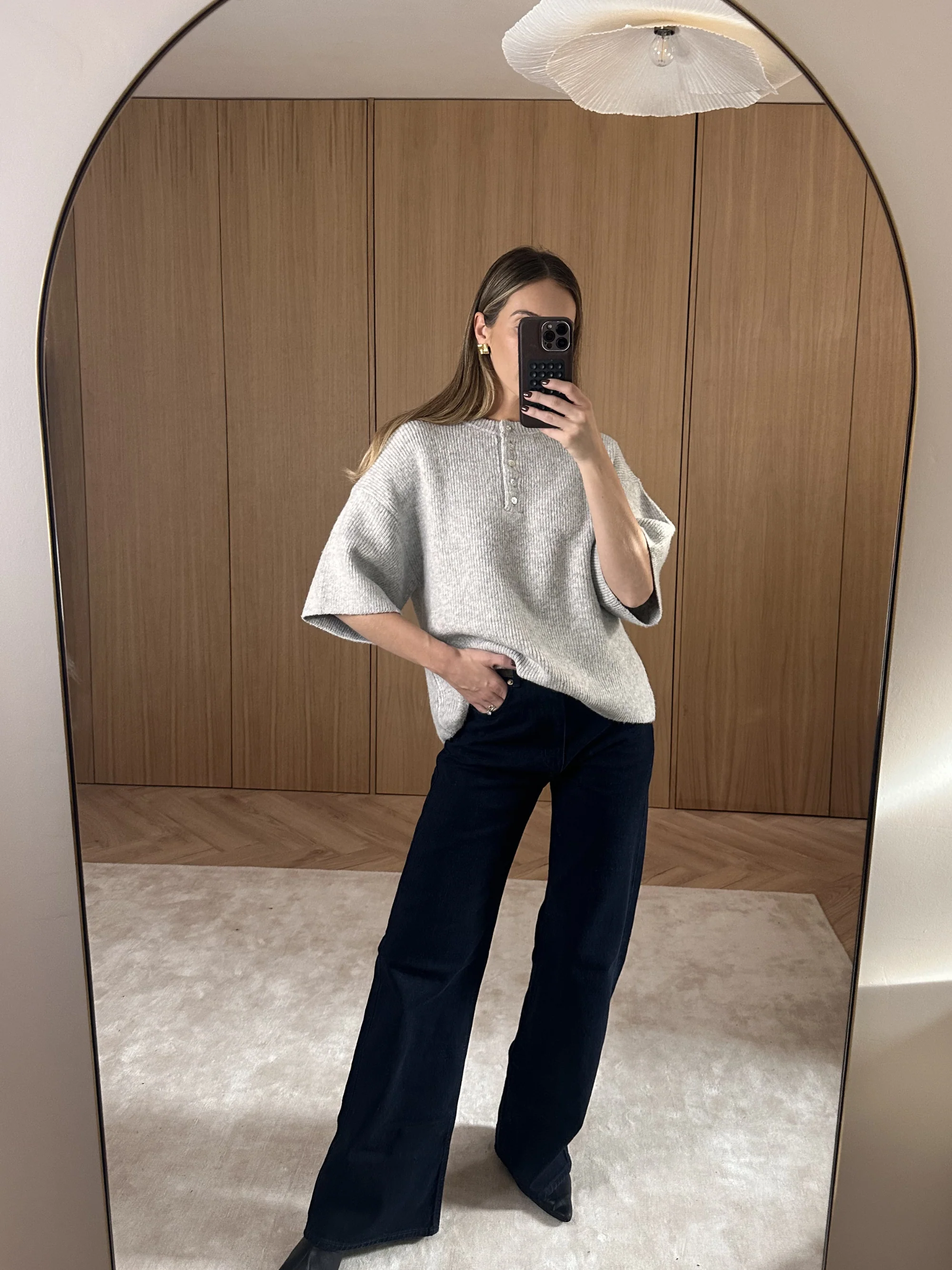Amari Fluffy Knit Top - Grey Marl - Image 2