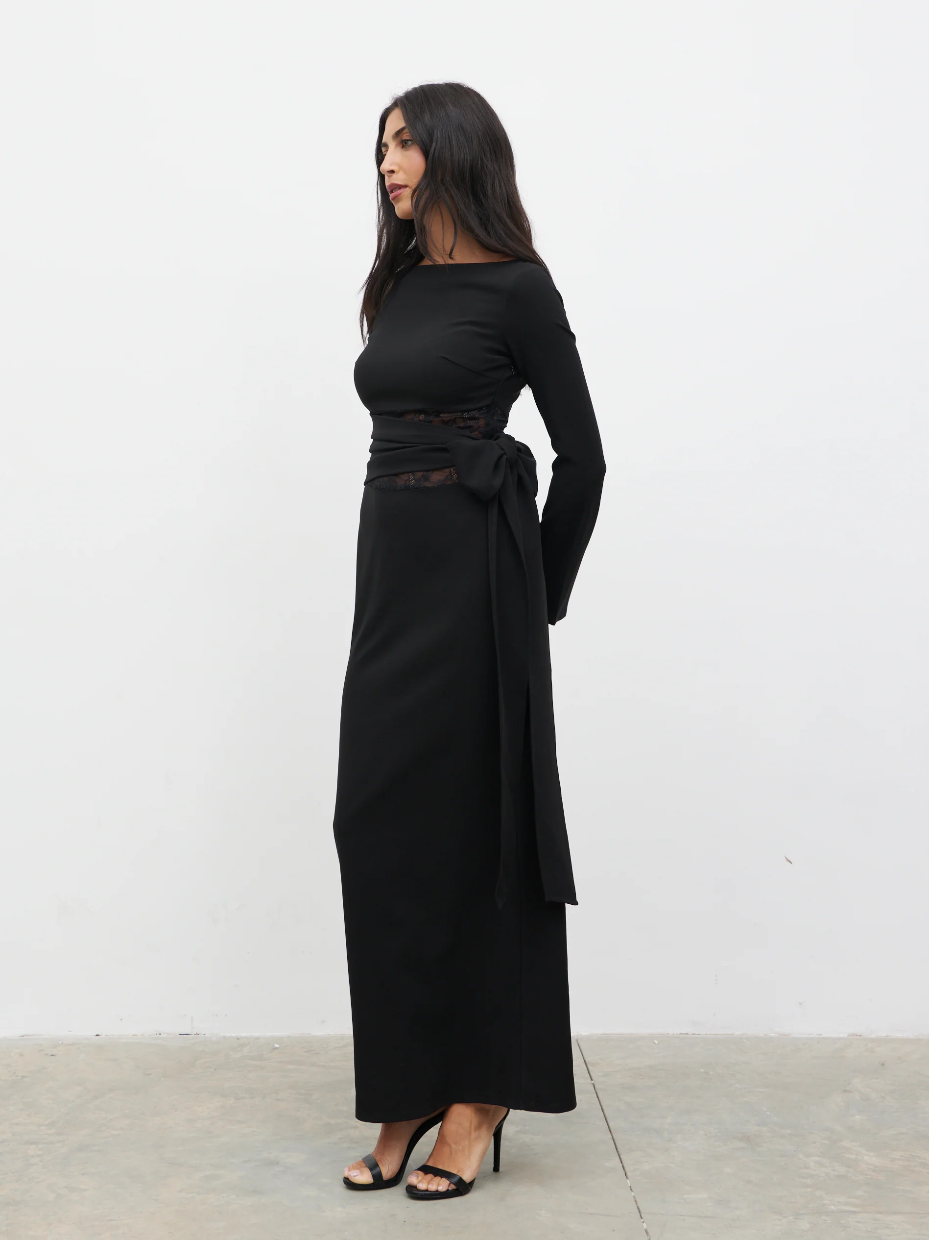 Ambrose Lace Cut Out Maxi Dress - Black - Image 2