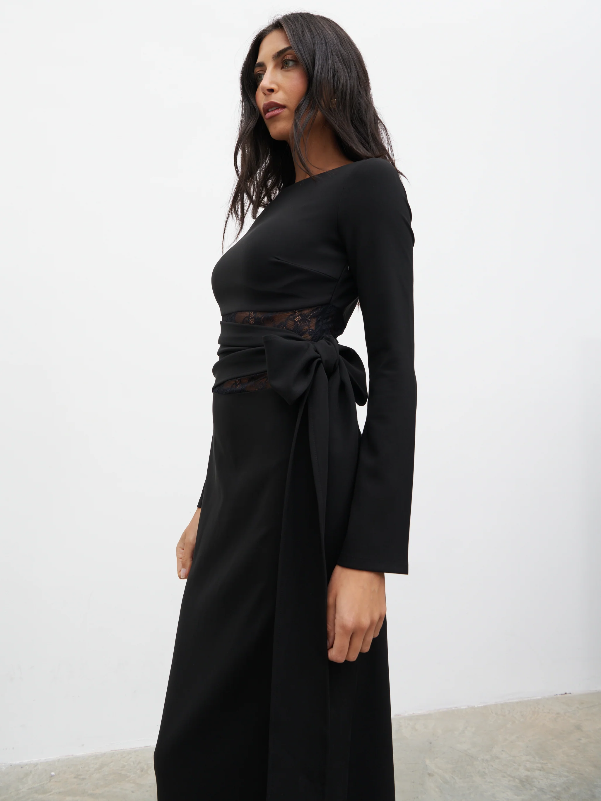 Ambrose Lace Cut Out Maxi Dress - Black - Image 3