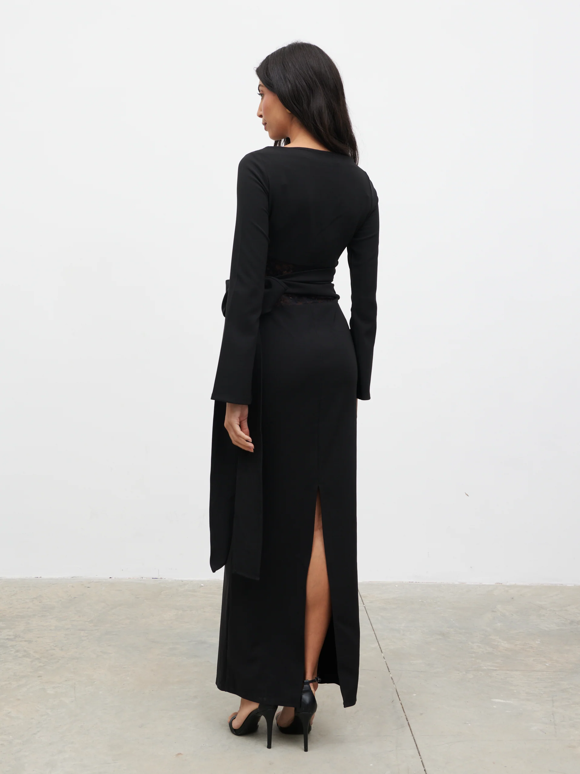 Ambrose Lace Cut Out Maxi Dress - Black - Image 4