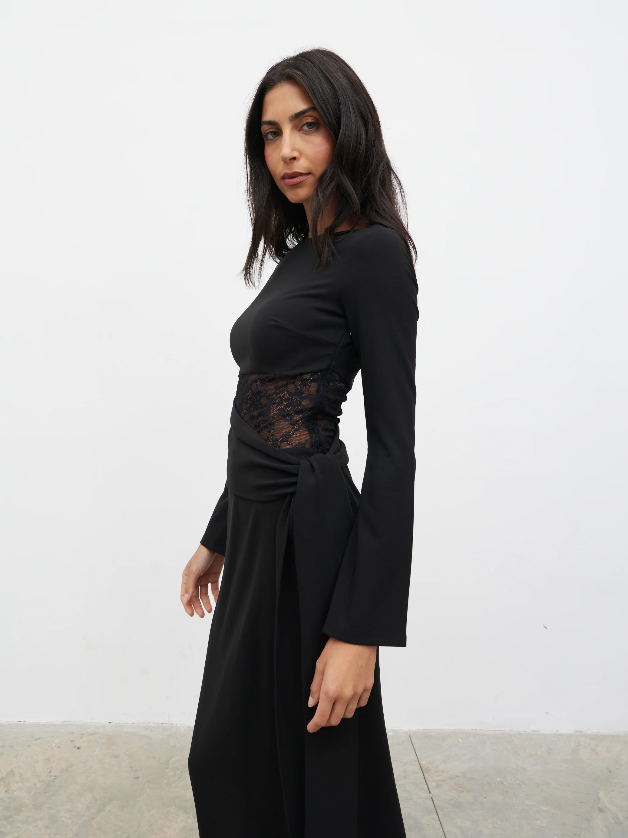 Ambrose Lace Cut Out Maxi Dress - Black - Image 6