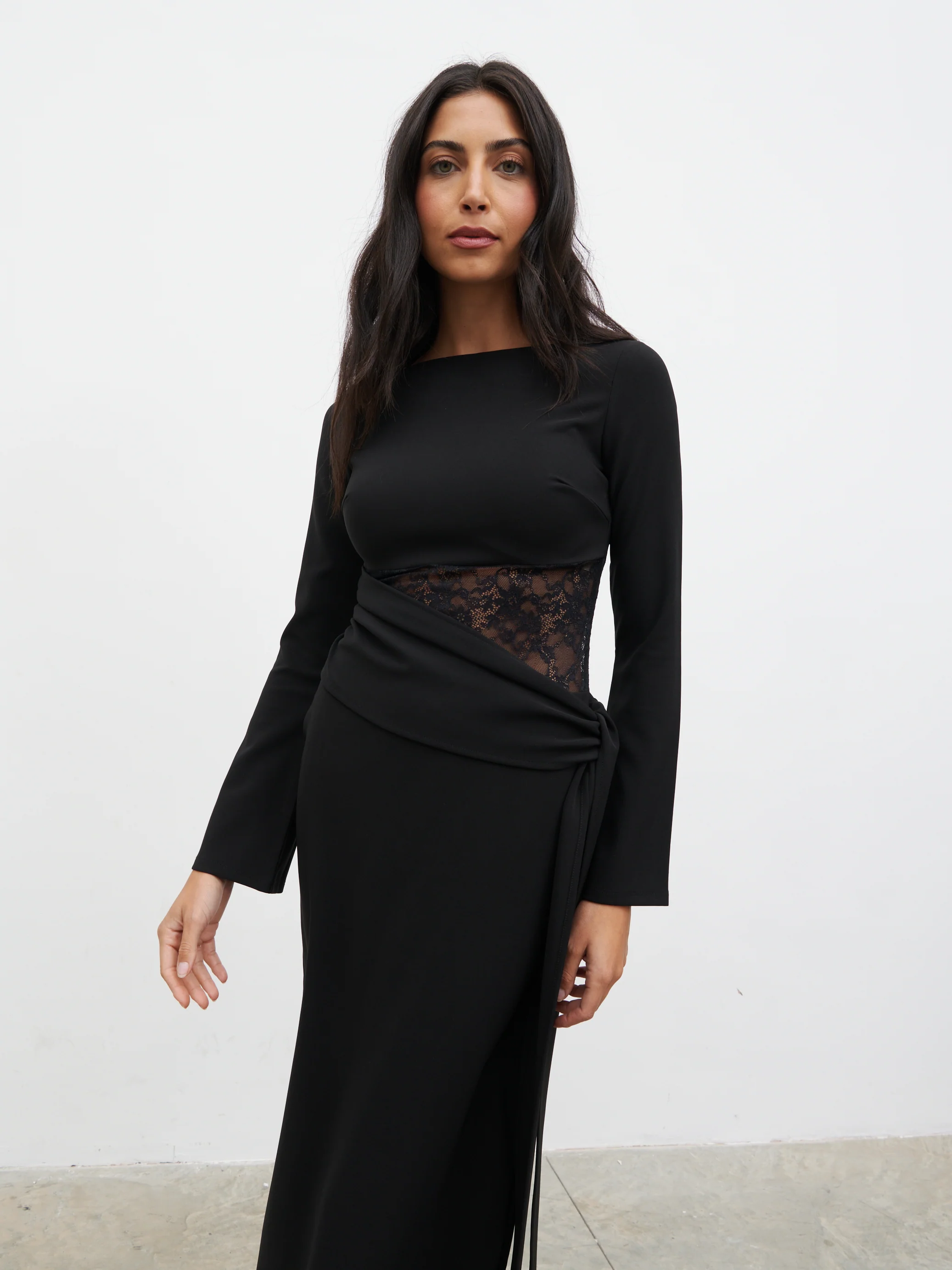 Ambrose Lace Cut Out Maxi Dress - Black - Image 7