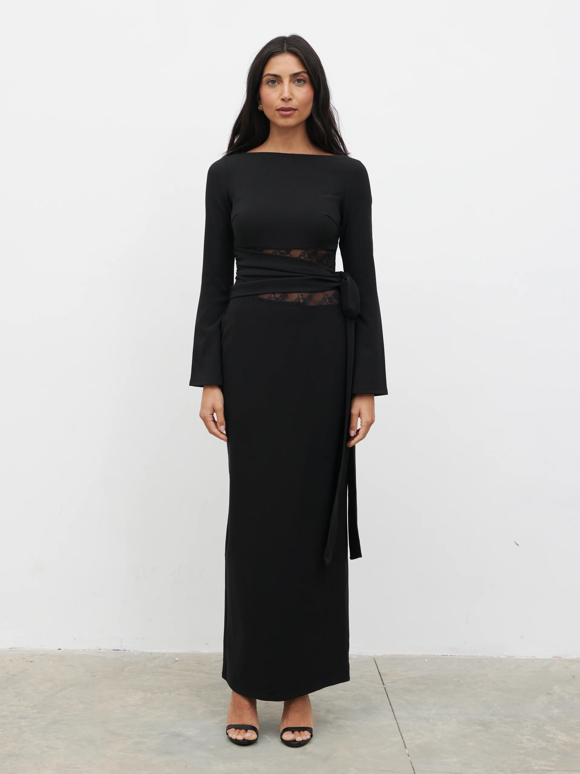 Ambrose Lace Cut Out Maxi Dress - Black - Image 8