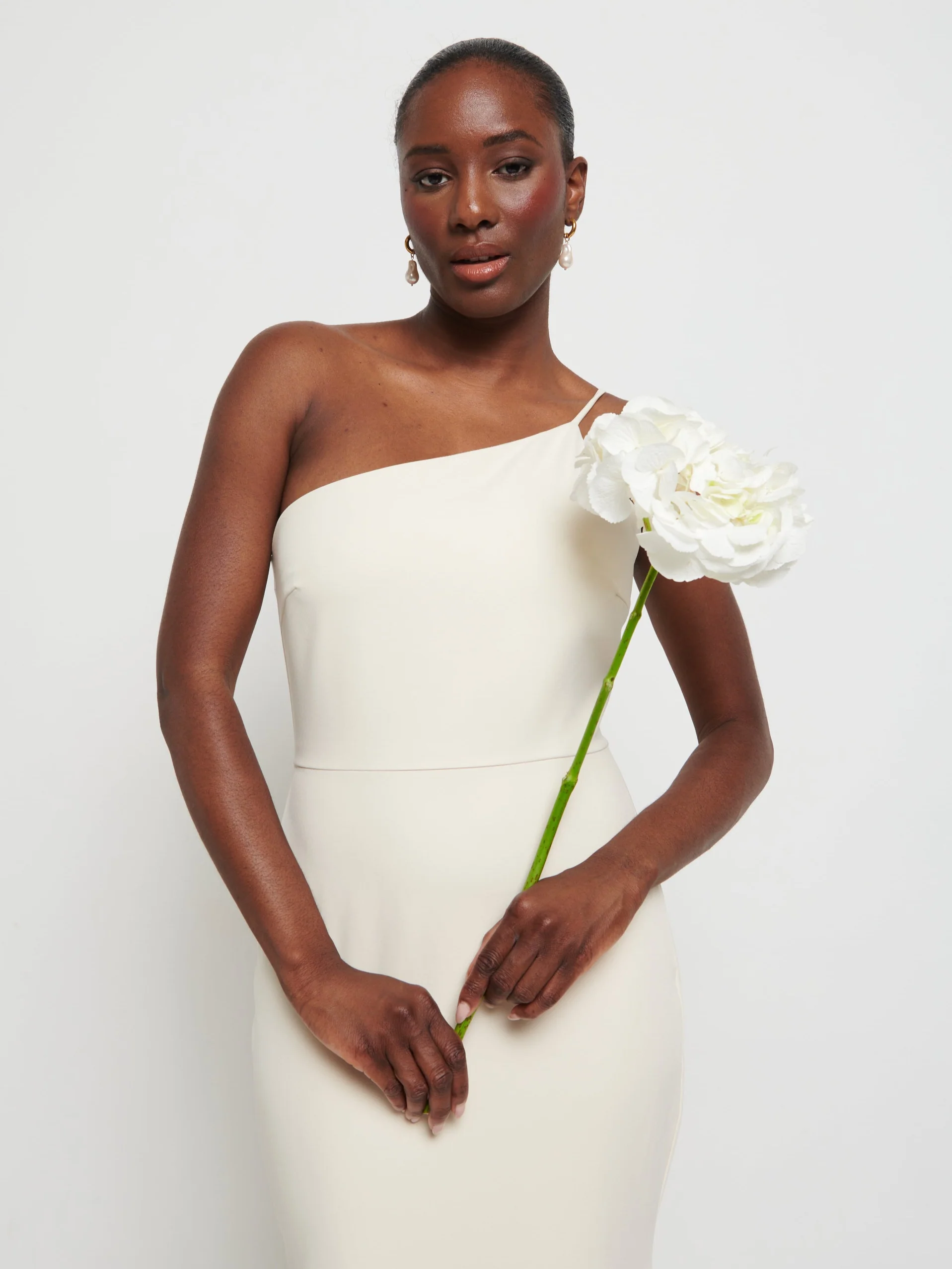 Amelia Crepe Maxi Bridesmaid Dress - Champagne - Image 2