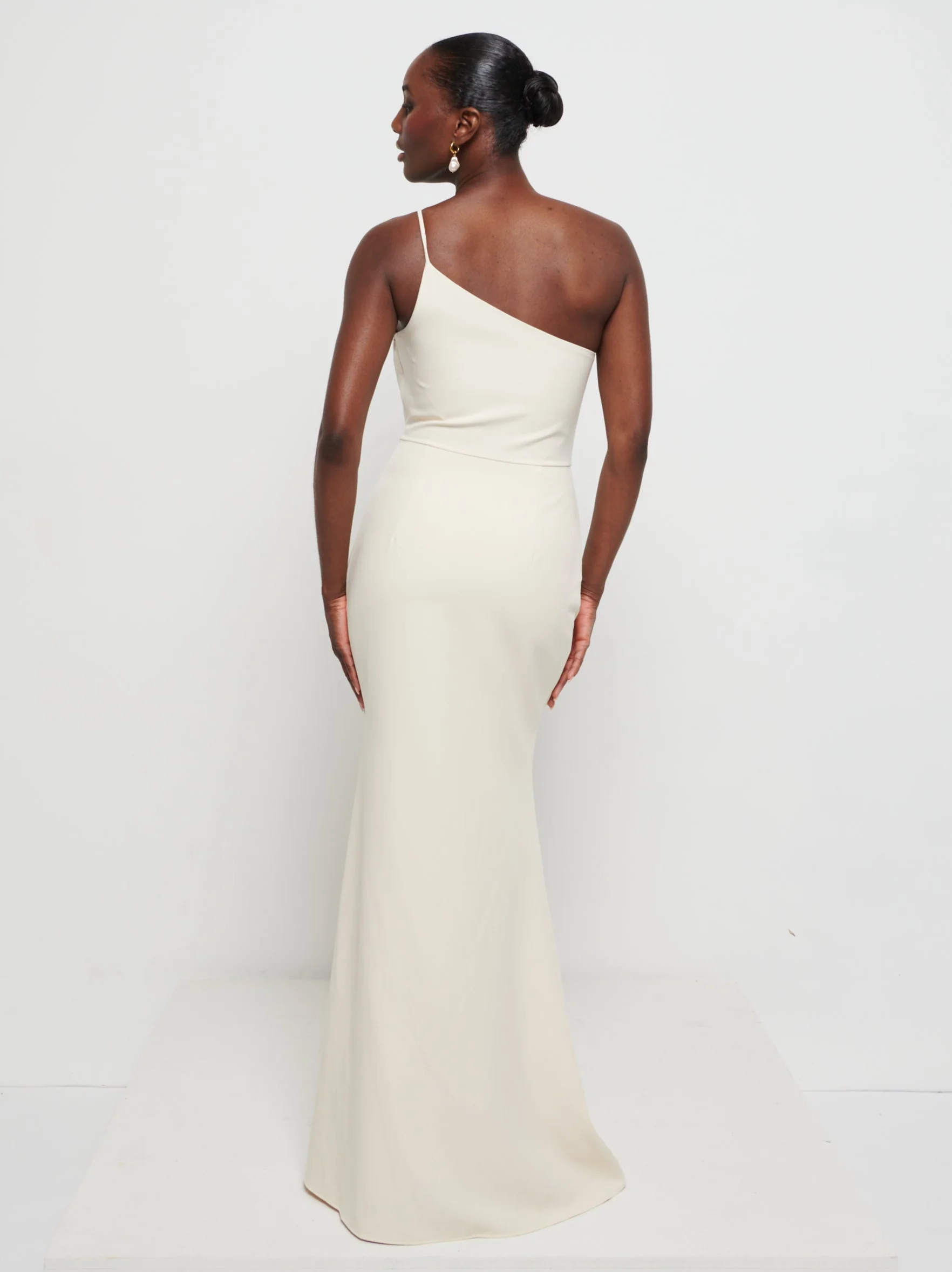 Amelia Crepe Maxi Bridesmaid Dress - Champagne - Image 4