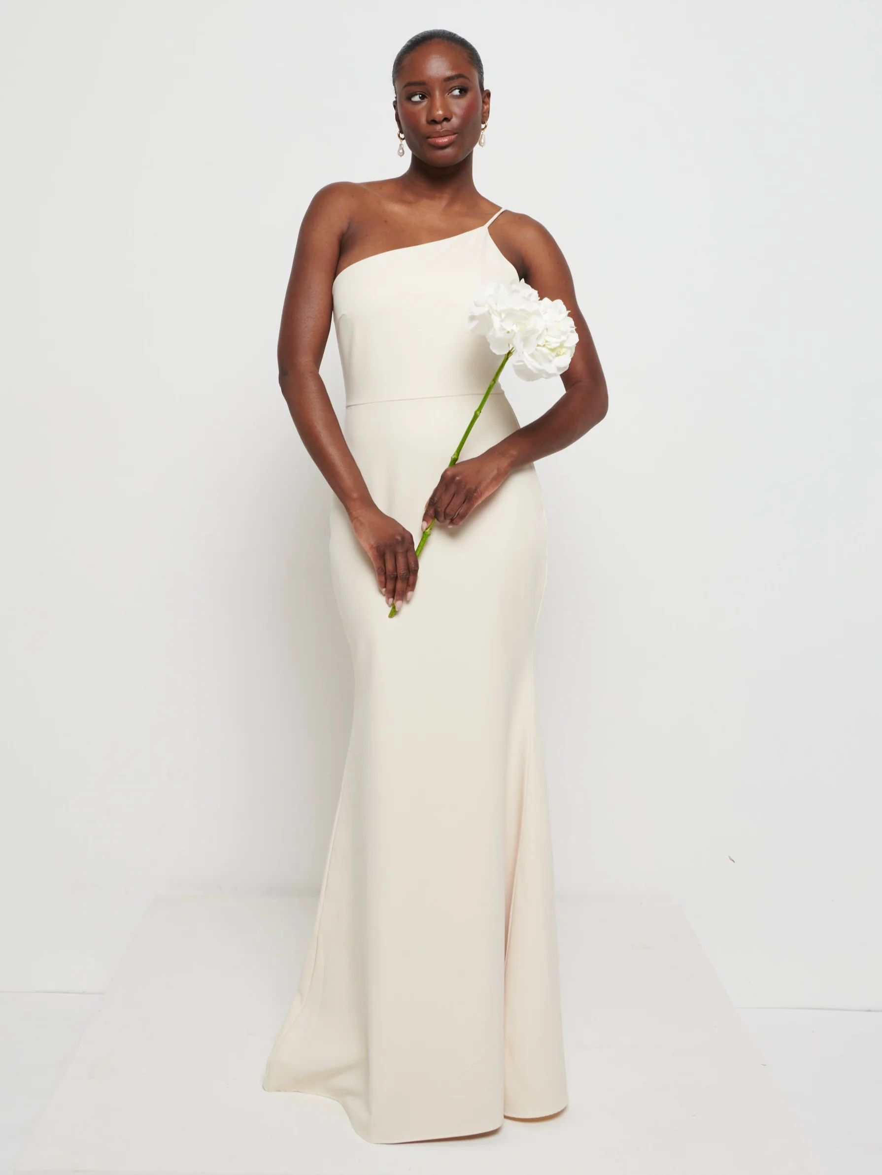 Amelia Crepe Maxi Bridesmaid Dress - Champagne - Image 5