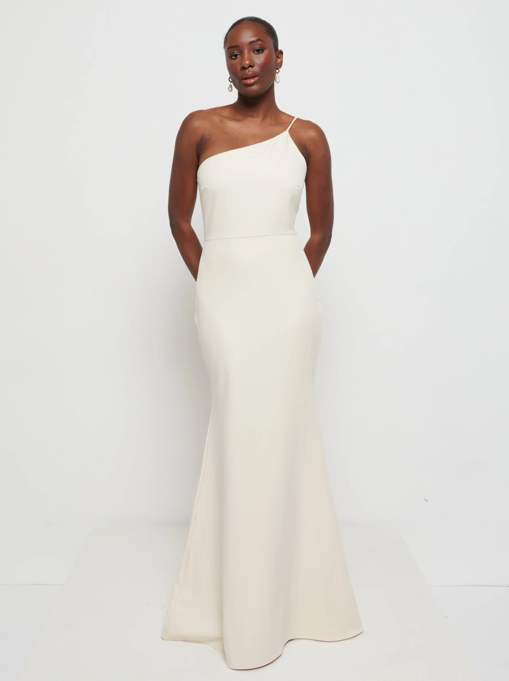 Amelia Crepe Maxi Bridesmaid Dress - Champagne - Image 6