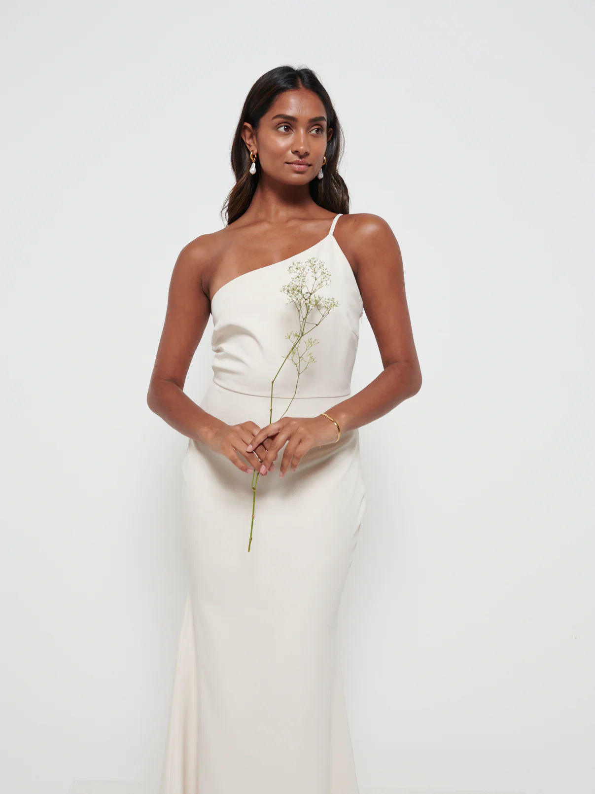 Amelia Crepe Bridesmaid Maxi Dress - Champagne - Image 2