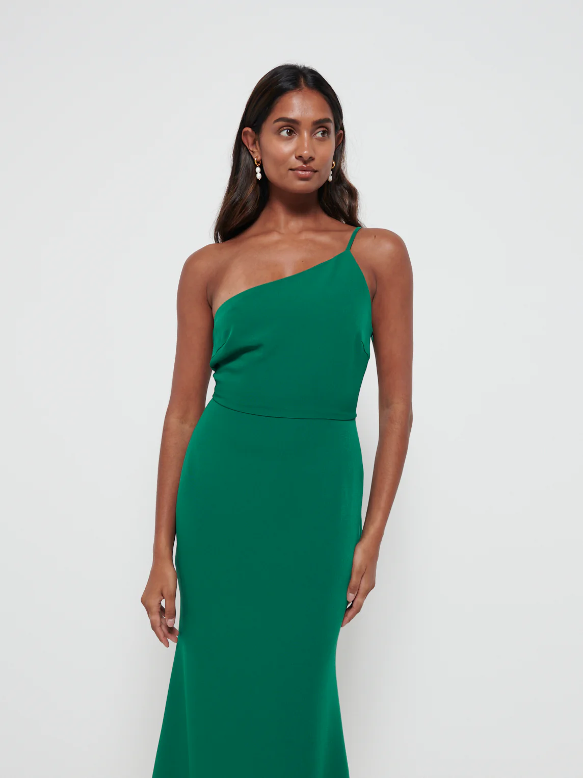 Amelia Crepe Maxi Bridesmaid Dress - Emerald - Image 2