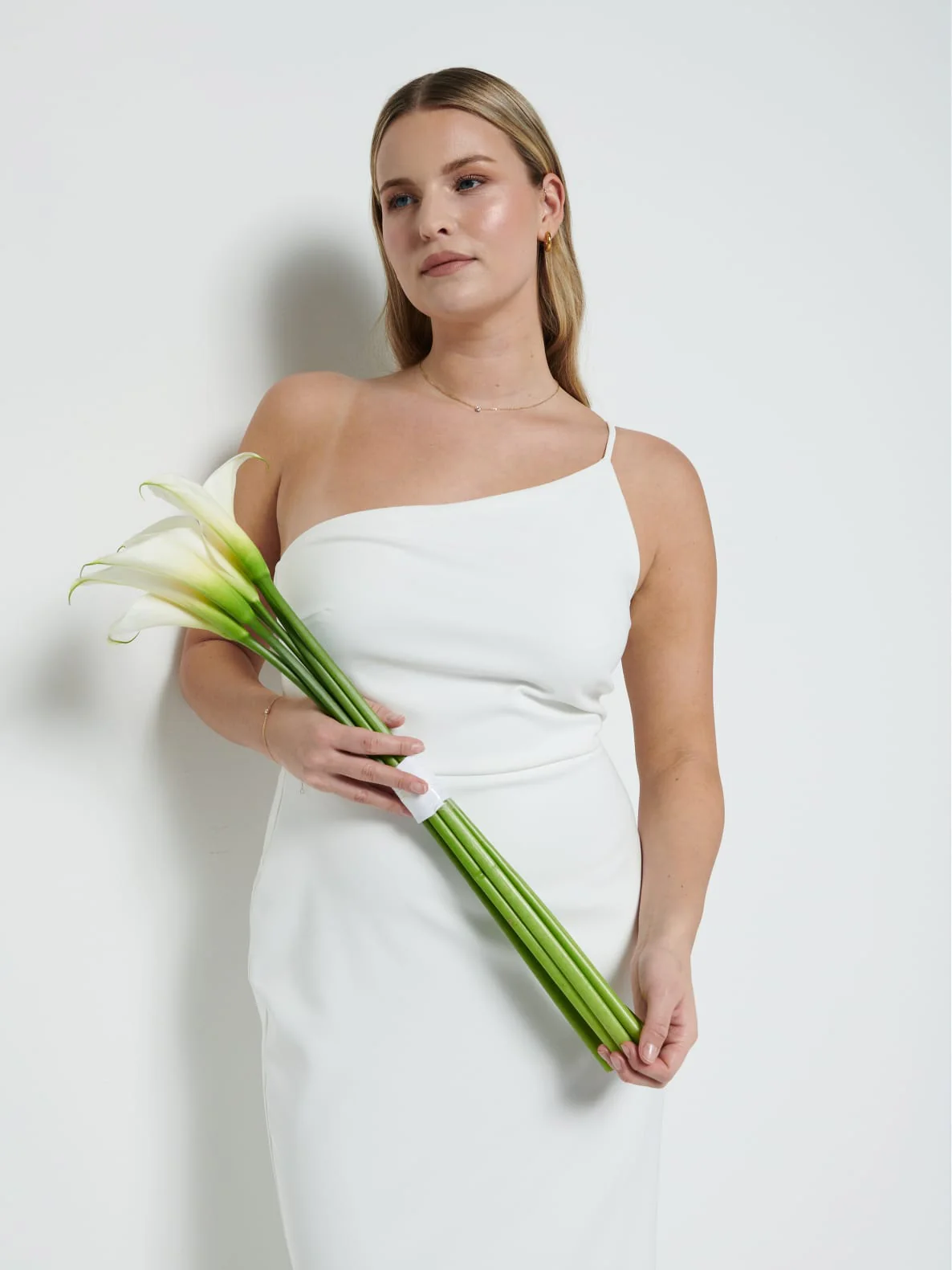 Amelia Crepe Maxi Bridesmaid Dress - Ivory - Image 4
