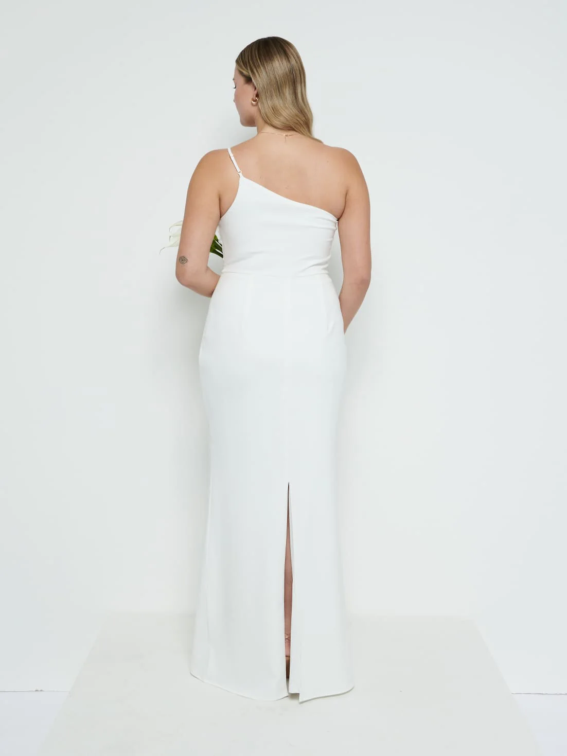 Amelia Crepe Maxi Bridesmaid Dress - Ivory - Image 5