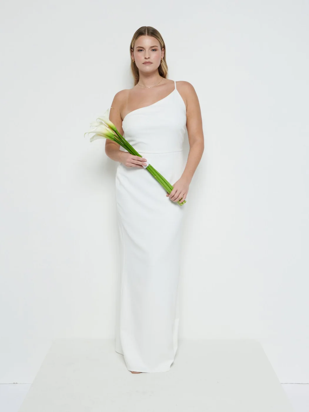 Amelia Crepe Maxi Bridesmaid Dress - Ivory - Image 6