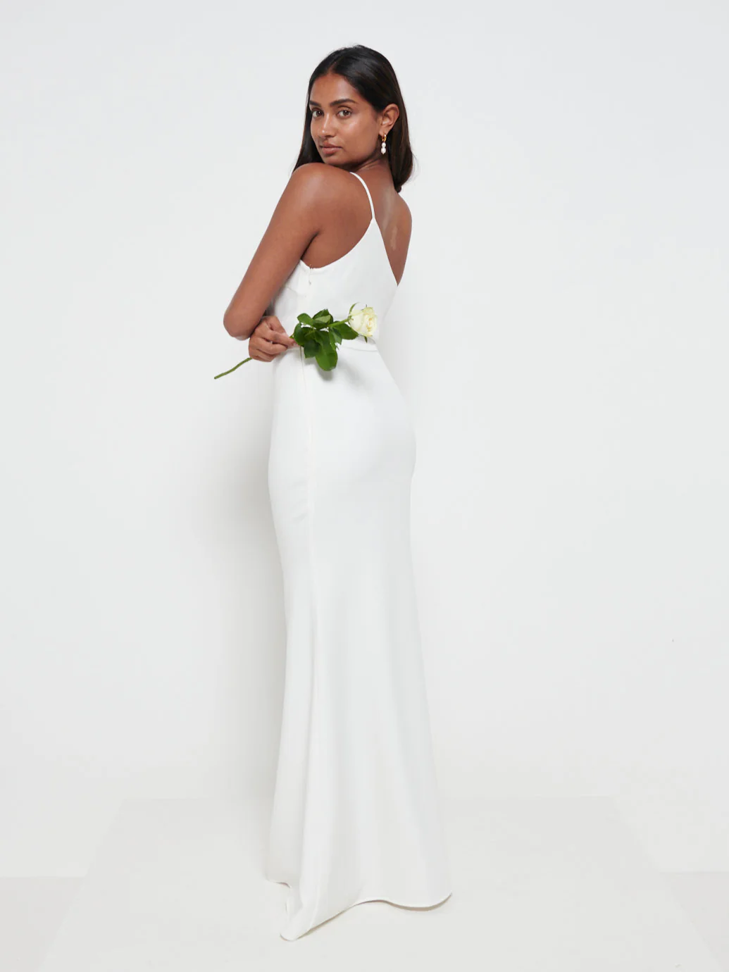 Amelia Crepe Maxi Dress - Ivory - Image 2
