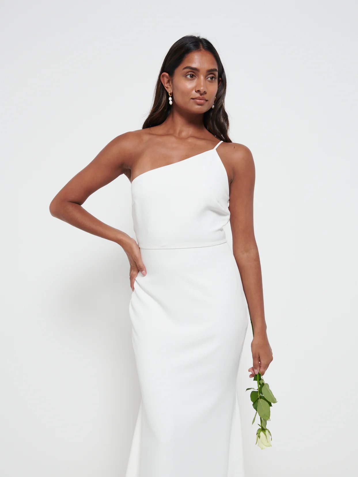 Amelia Crepe Maxi Dress - Ivory - Image 4