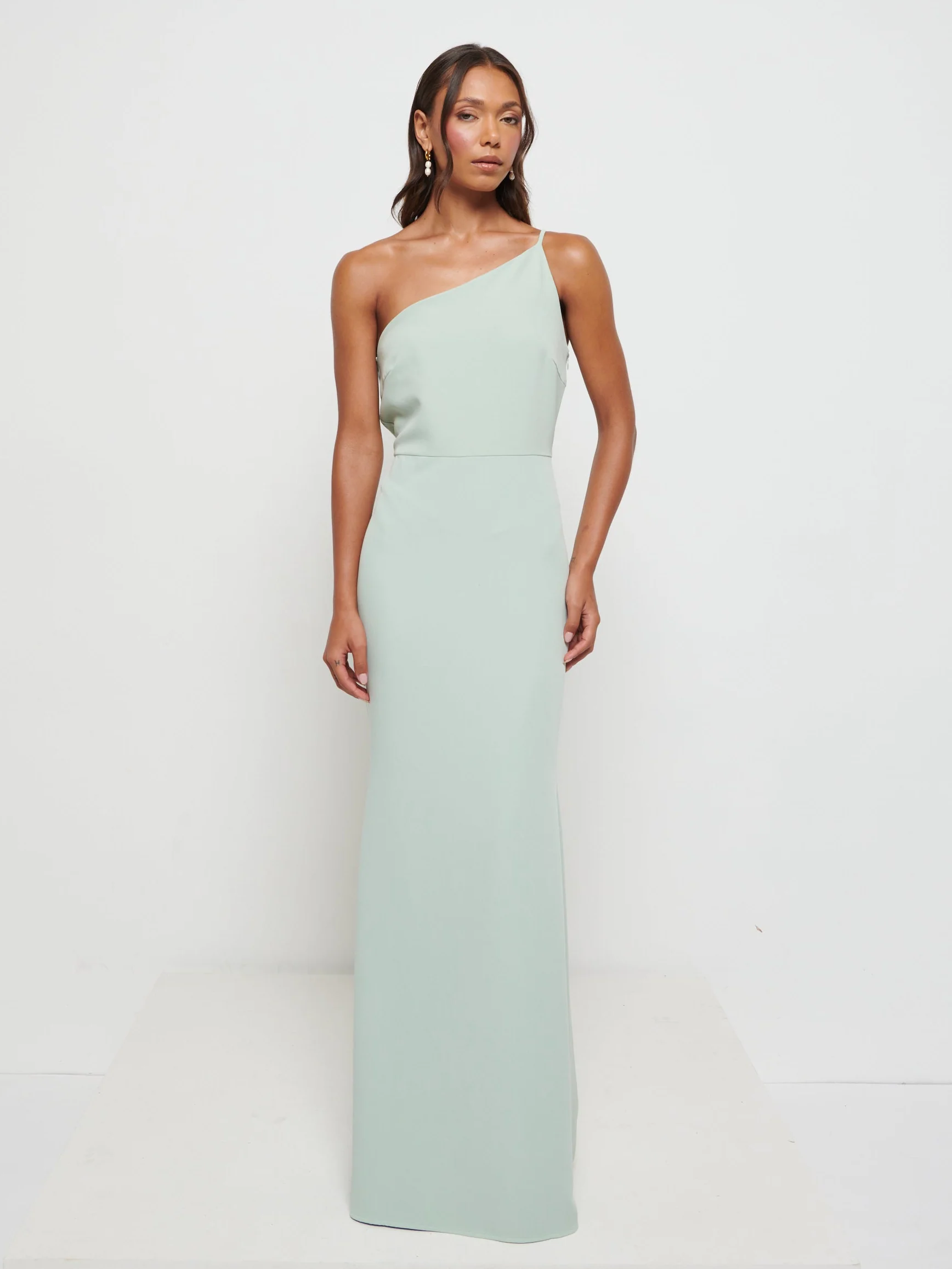 Amelia Crepe Maxi Bridesmaid Dress - Sage - Image 4
