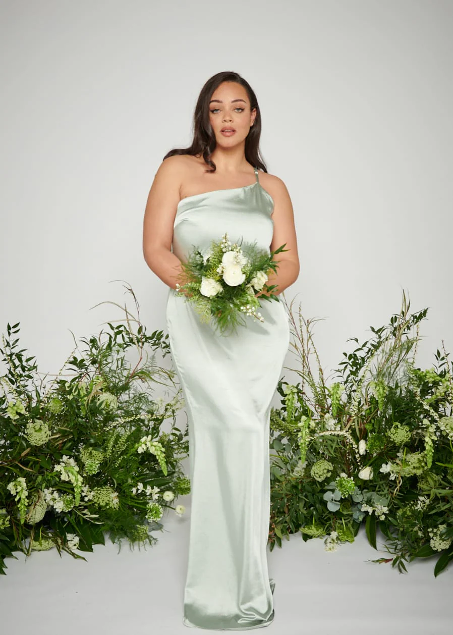 Amelia Maxi Bridesmaid Dress Curve - Matte Sage - Image 2
