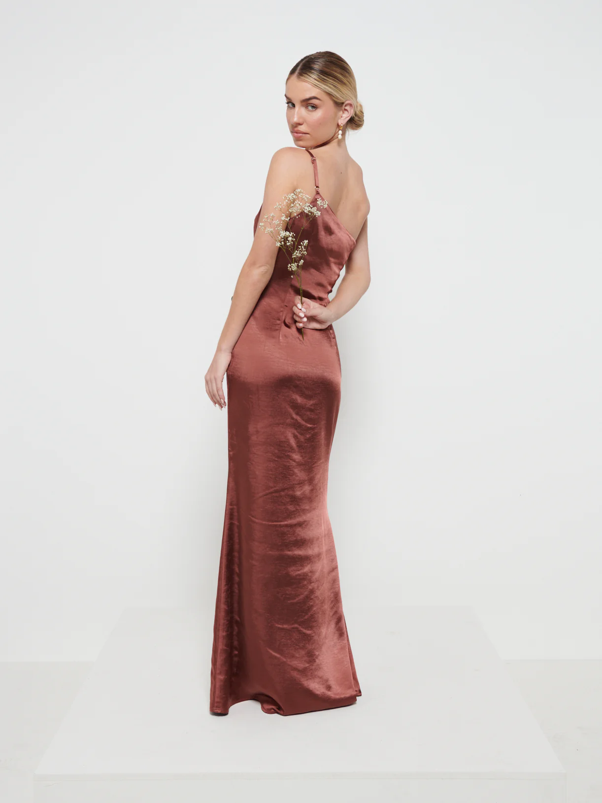Amelia Maxi Bridesmaid Dress - Matte Mahogany - Image 3