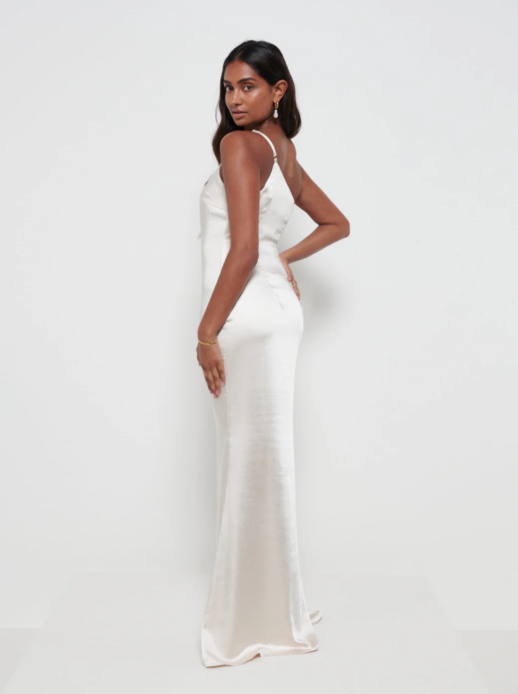 Amelia Maxi Bridesmaid Dress - Matte Champagne - Image 3