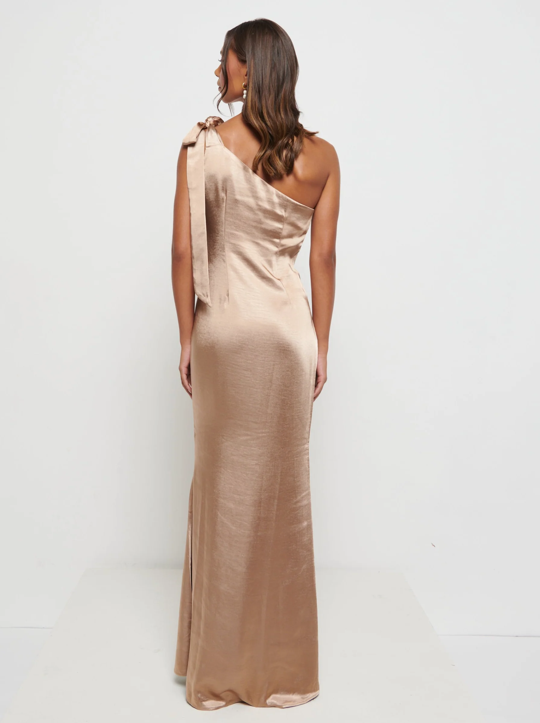 Amelia Tie Maxi Bridesmaid Dress - Matte Mocha - Image 5