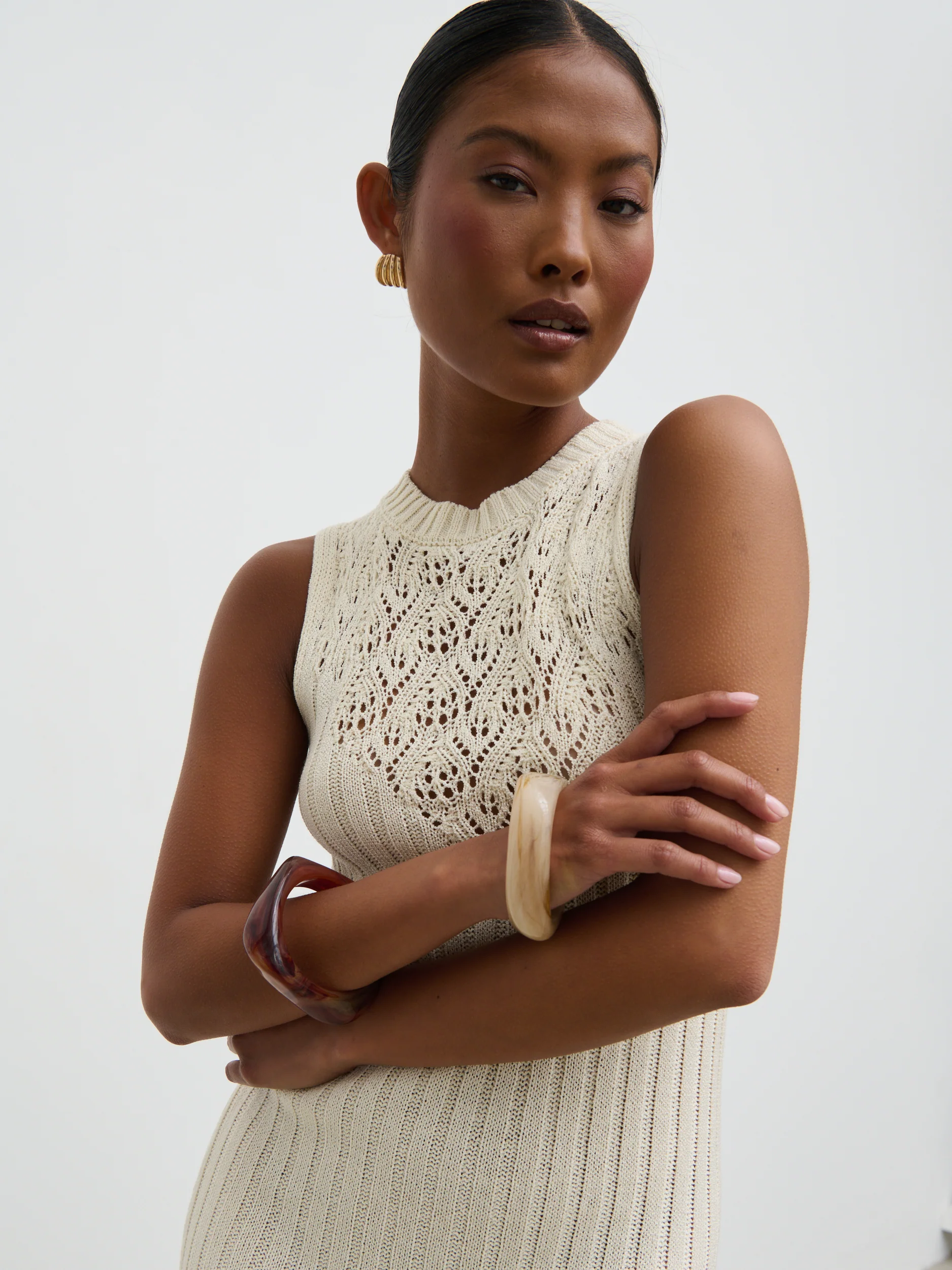 Amiri Crotchet Knit Midaxi Dress - Cream - Image 7