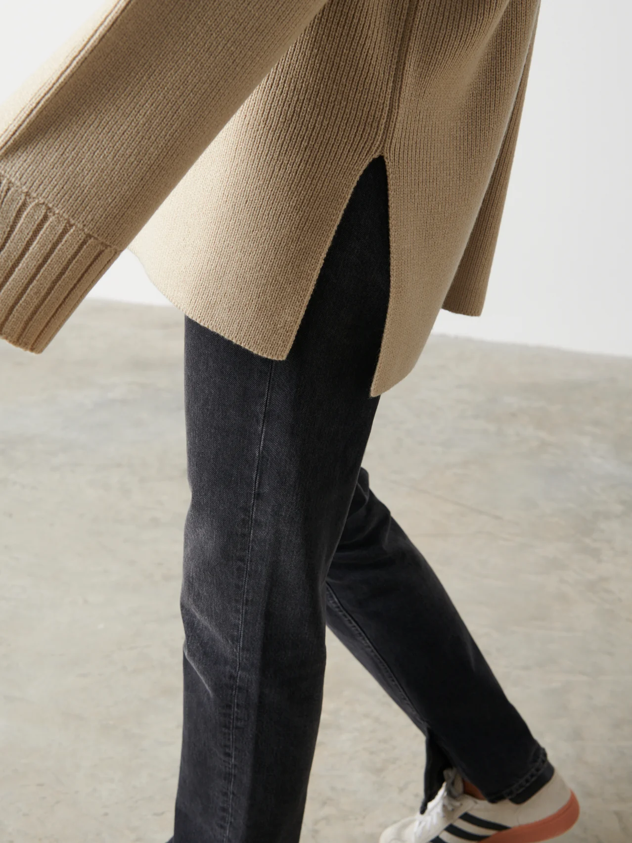 Amory Grown Neck Knit Jumper - Beige - Image 7