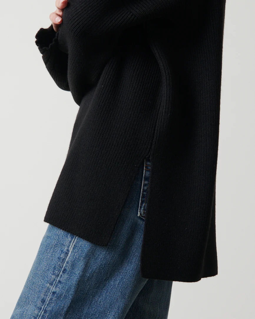 Amory Grown Neck Knit Jumper - Black - Image 3