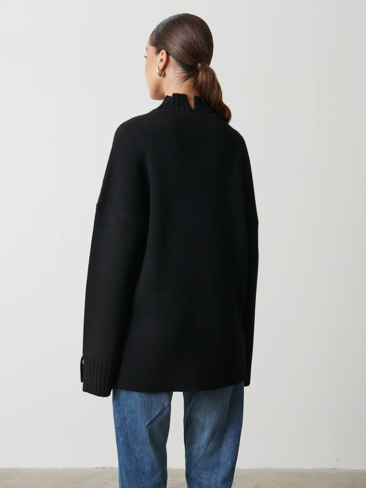 Amory Grown Neck Knit Jumper - Black - Image 4