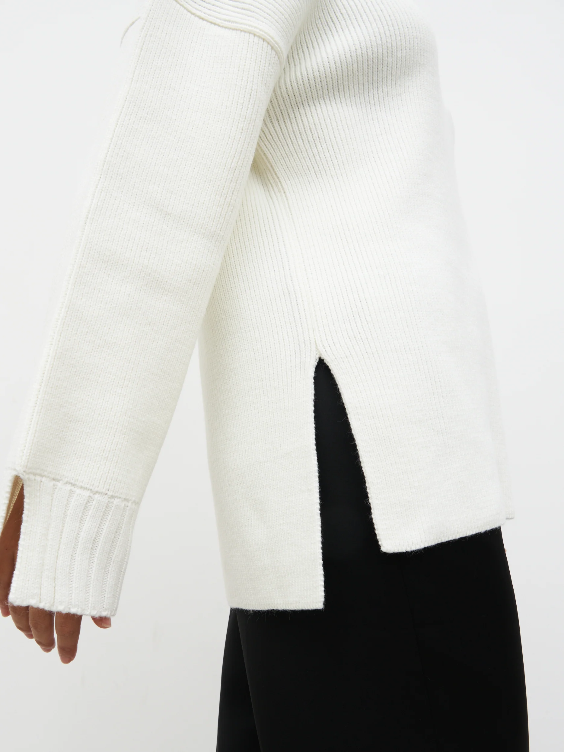 Amory Grown Neck Knit Jumper - Cream Marl - Image 2