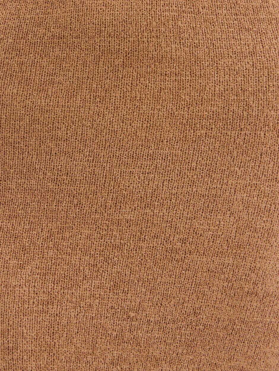 Amoura Knit Trim Detail Midaxi Dress - Deep Tan - Image 5