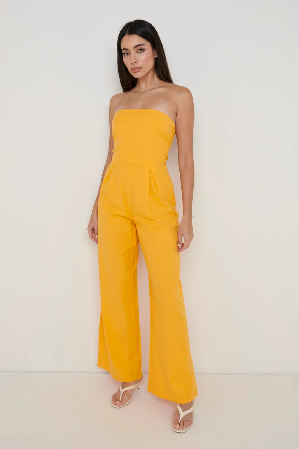 April Bandeau Jumpsuit - Tangerine - Image 2