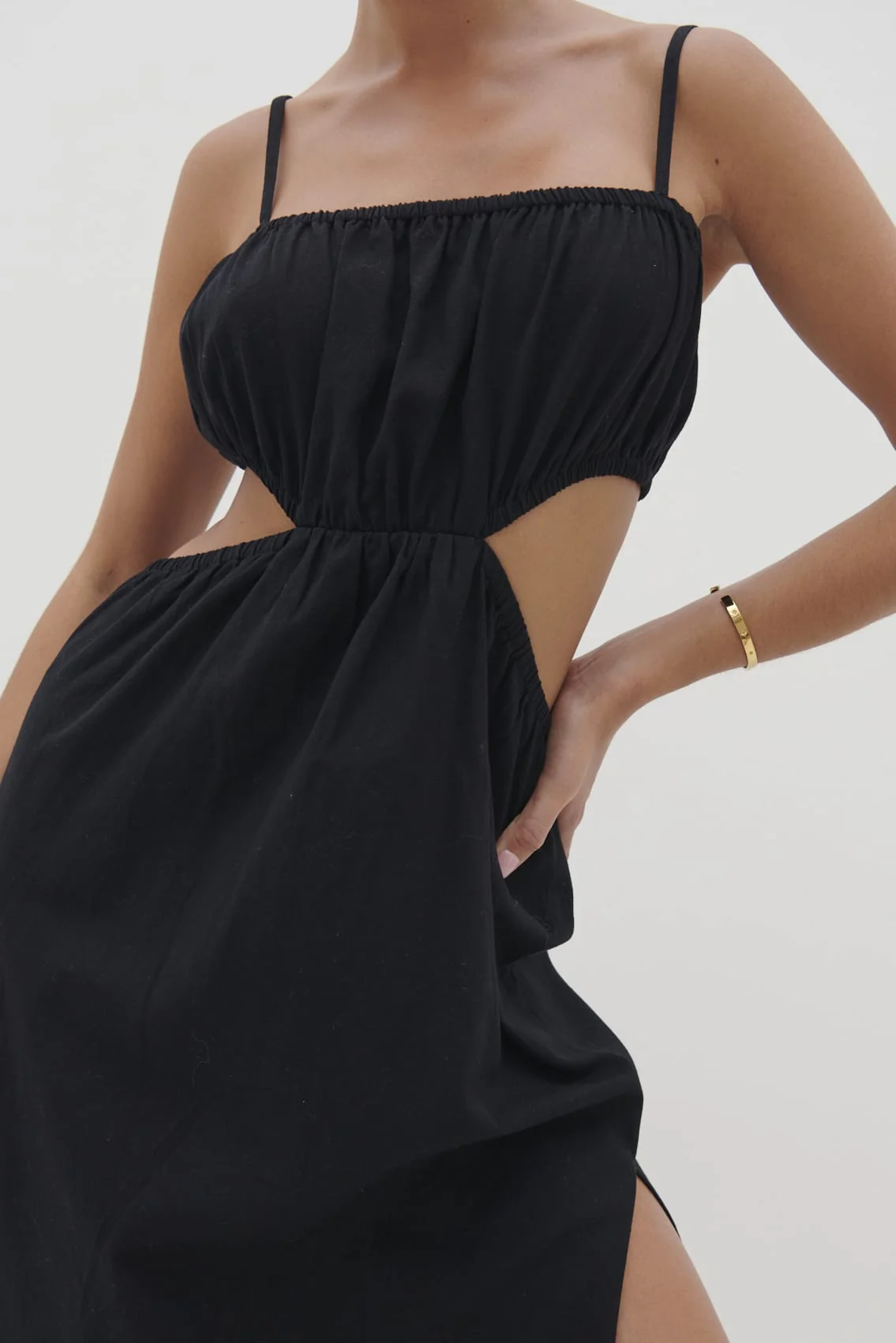Artie Cut Out Midaxi Dress - Black - Image 3