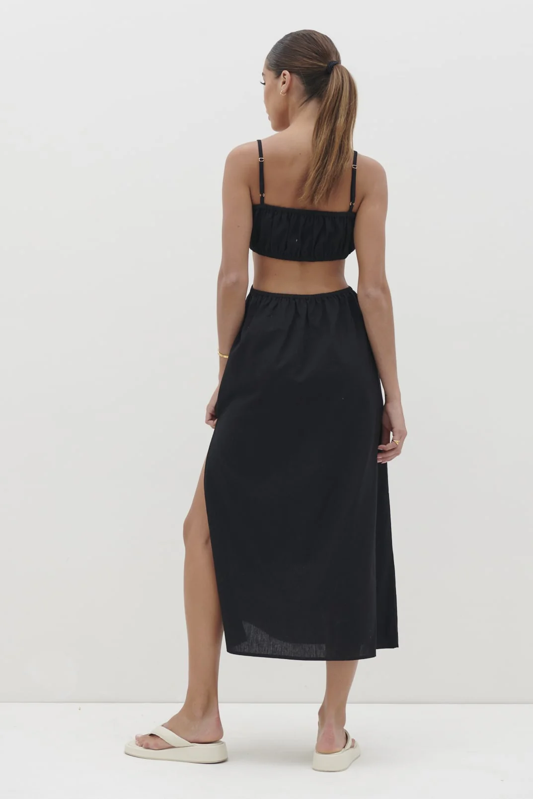 Artie Cut Out Midaxi Dress - Black - Image 4