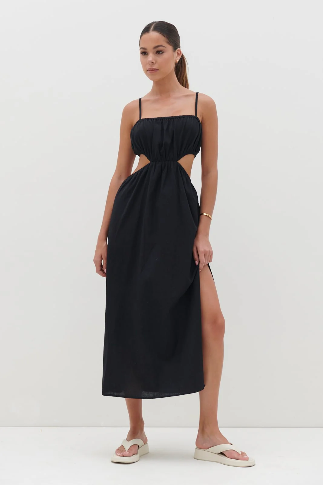 Artie Cut Out Midaxi Dress - Black - Image 5